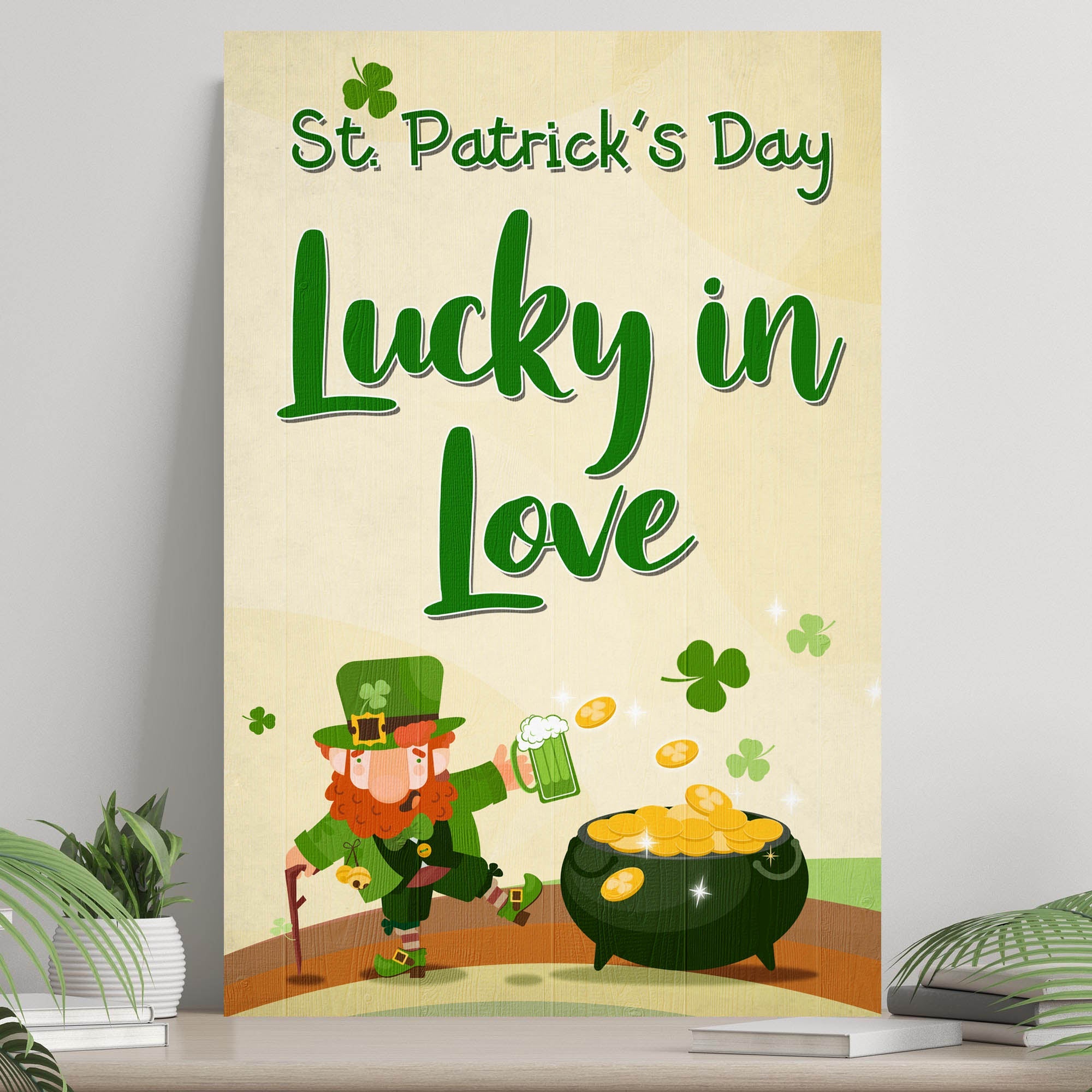St. Patrick's Day Lucky In Love Sign on sale at MyriadMart