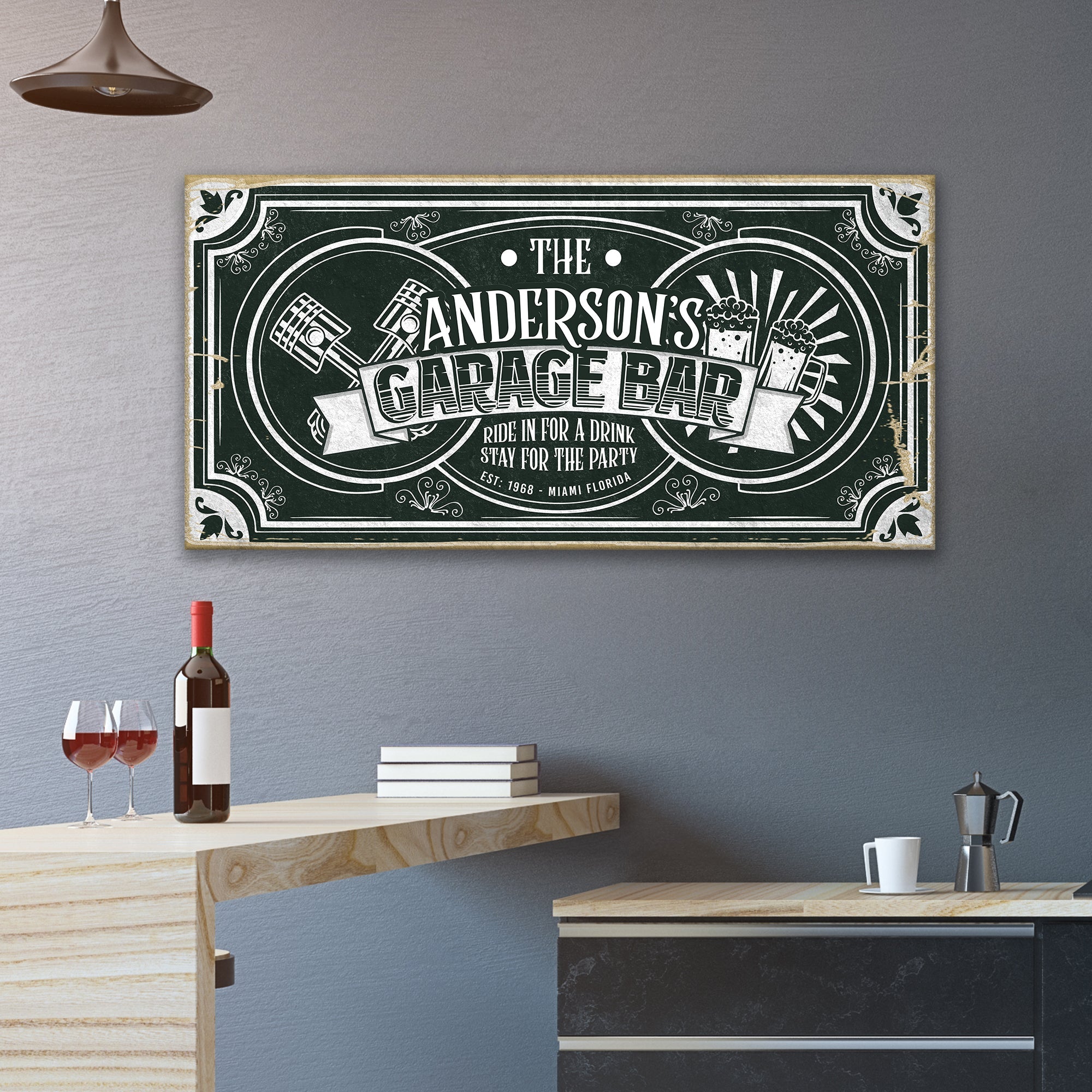 Garage Bar Victorian Vintage Sign on sale at MyriadMart