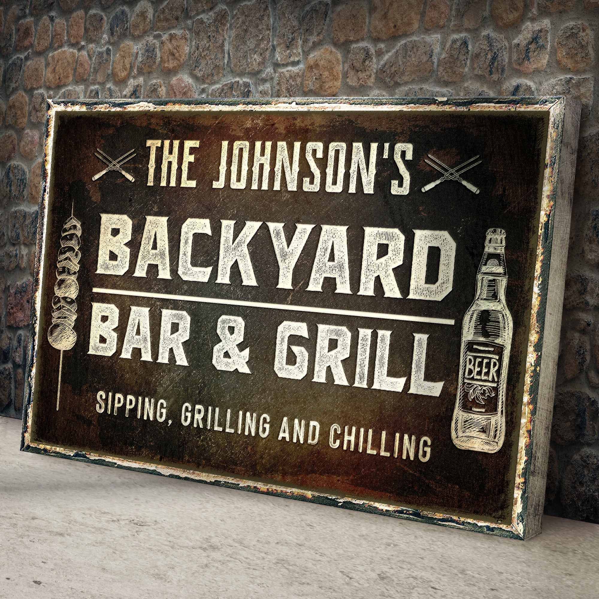 Backyard Bar And Grill Sign on sale at MyriadMart