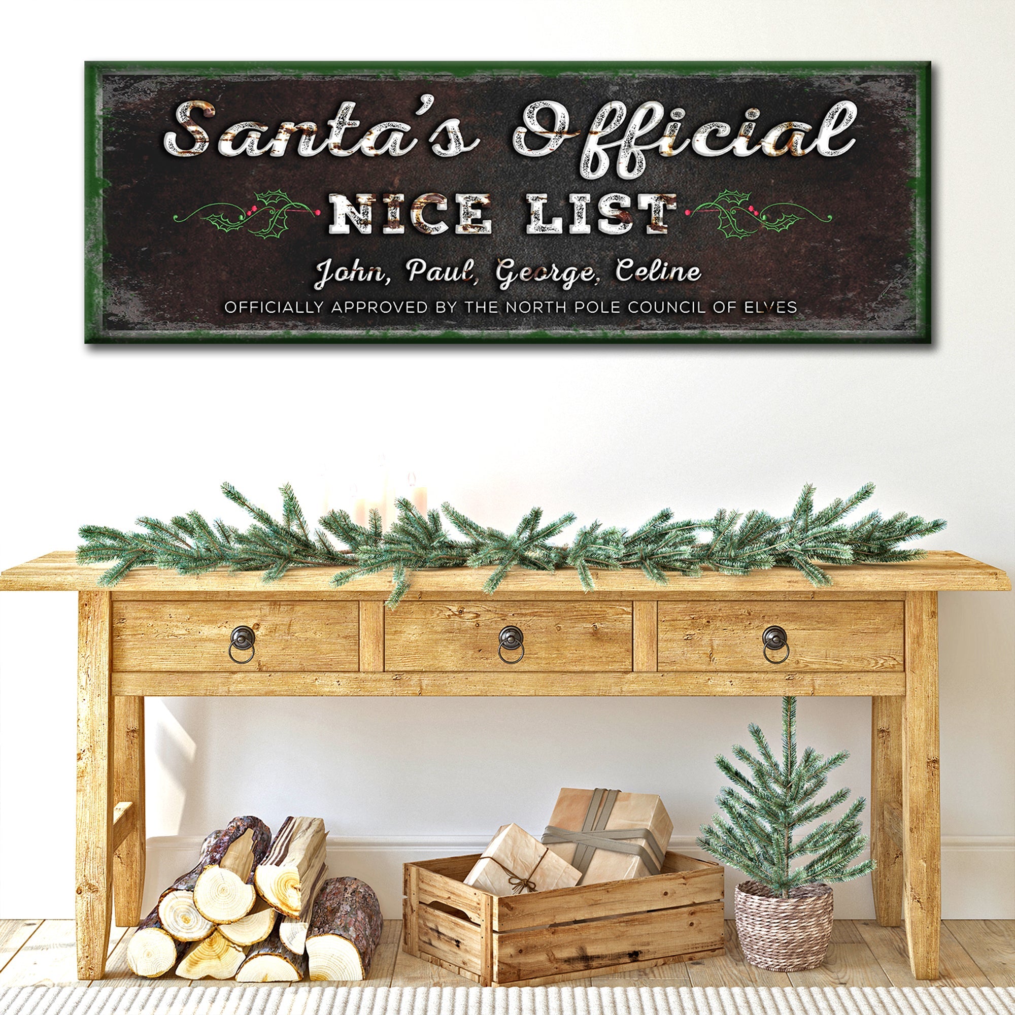 Santa's Official Nice List Sign on sale at MyriadMart