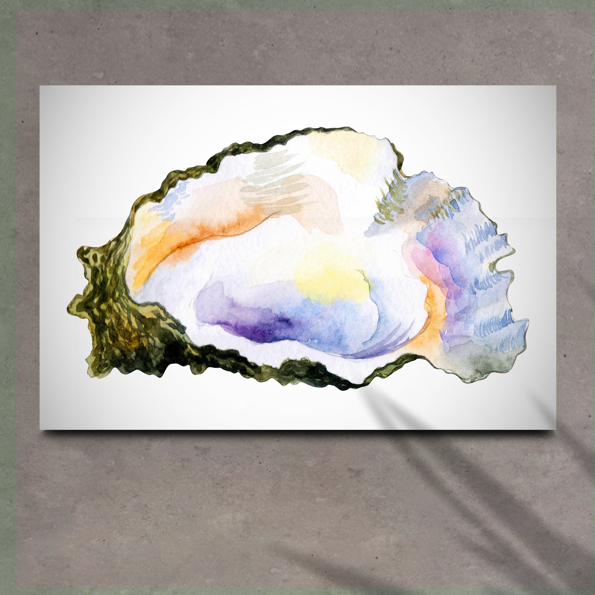 Oyster Watercolor Canvas Wall Art on sale at MyriadMart