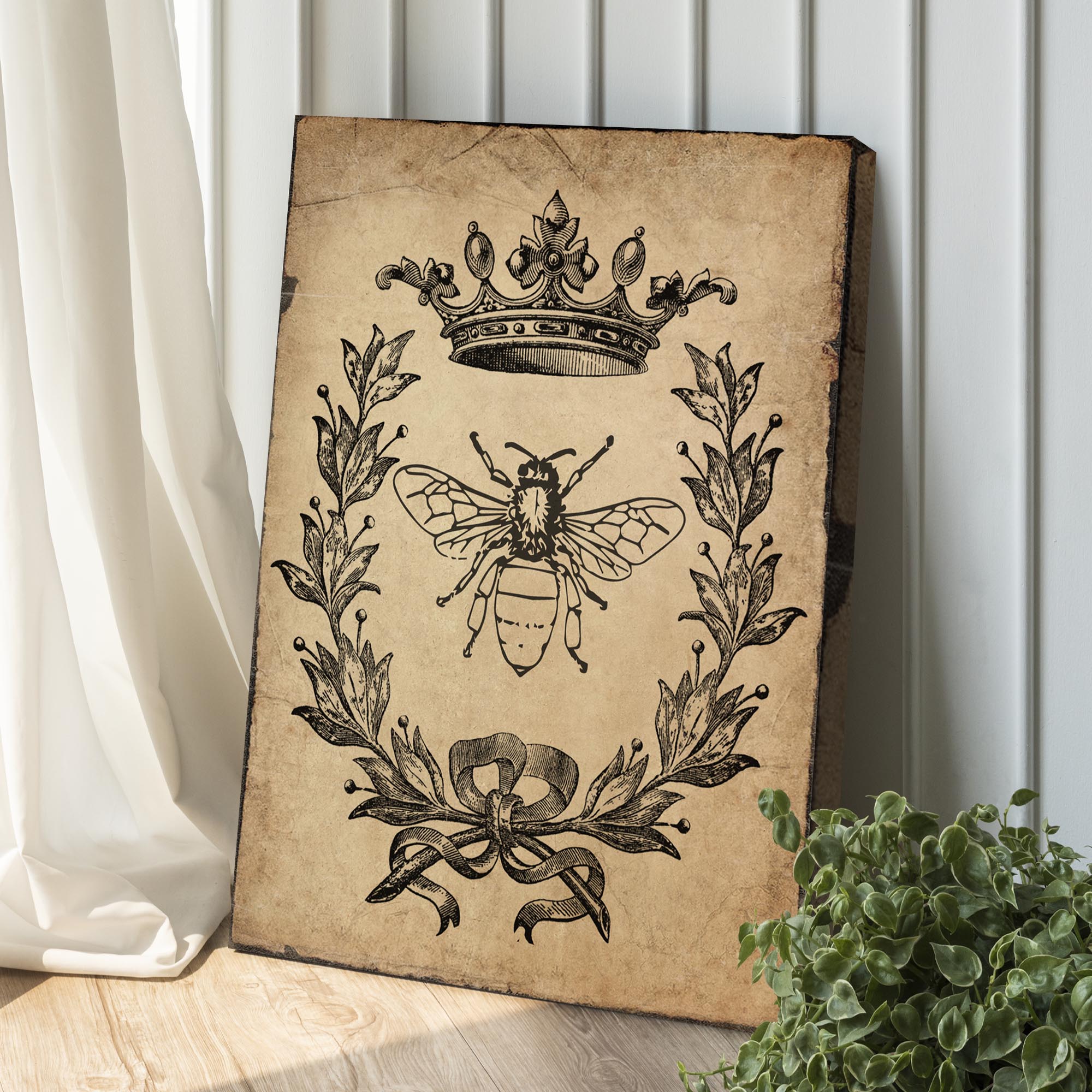 Queen Bee Vintage Painting Canvas Wall Art on sale at MyriadMart