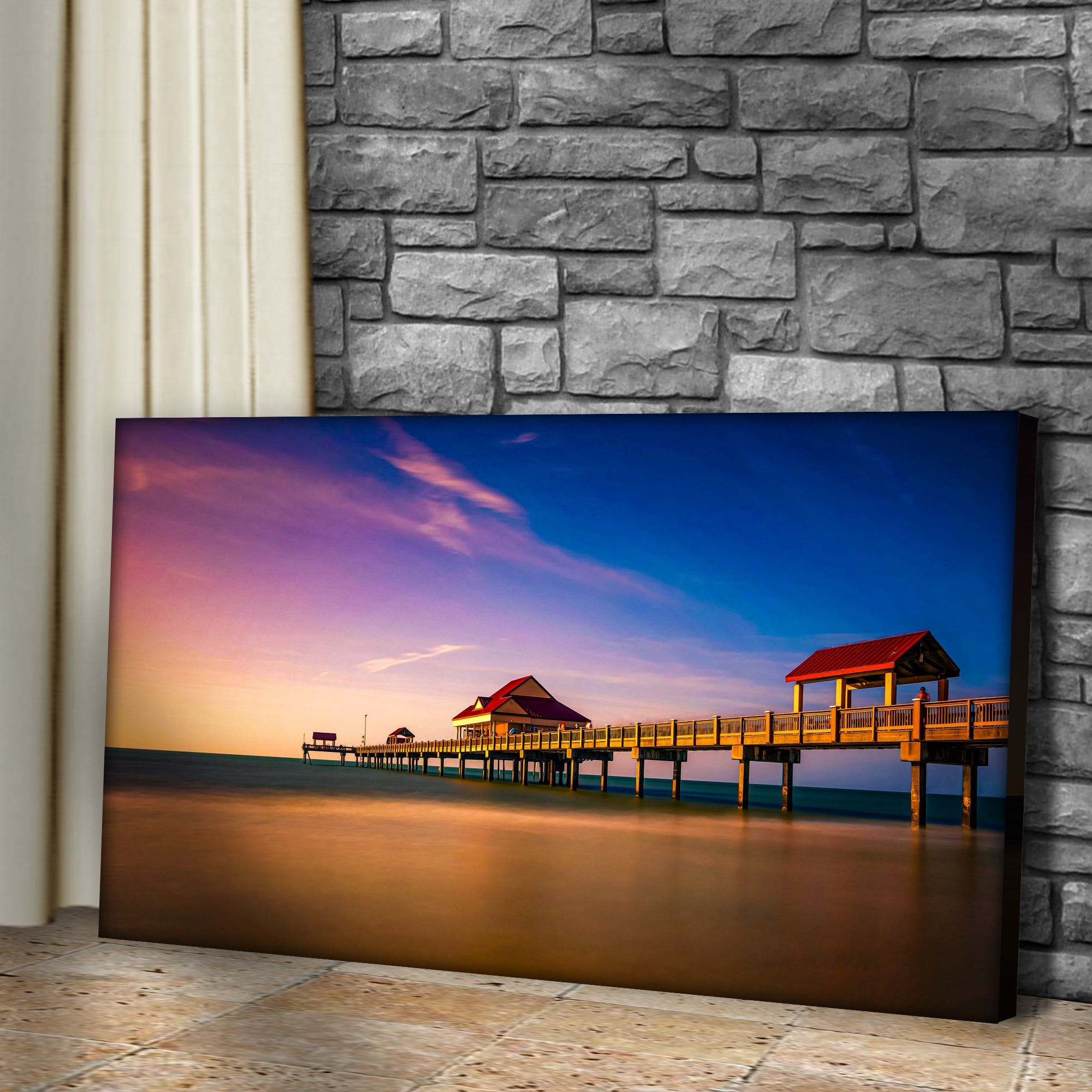 Sunset Near Pier 60 Canvas Wall Art on sale at MyriadMart