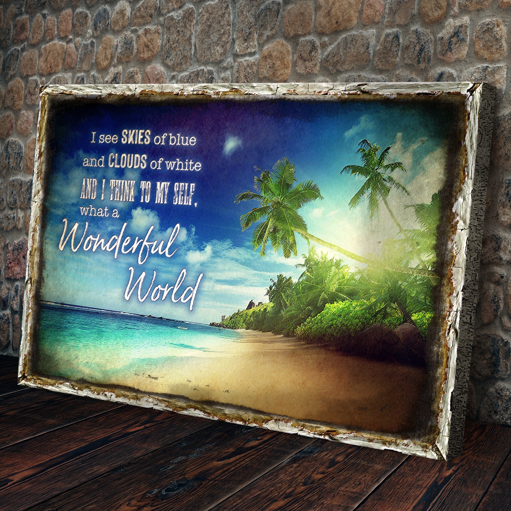 What A Wonderful World Sign IX on sale at MyriadMart