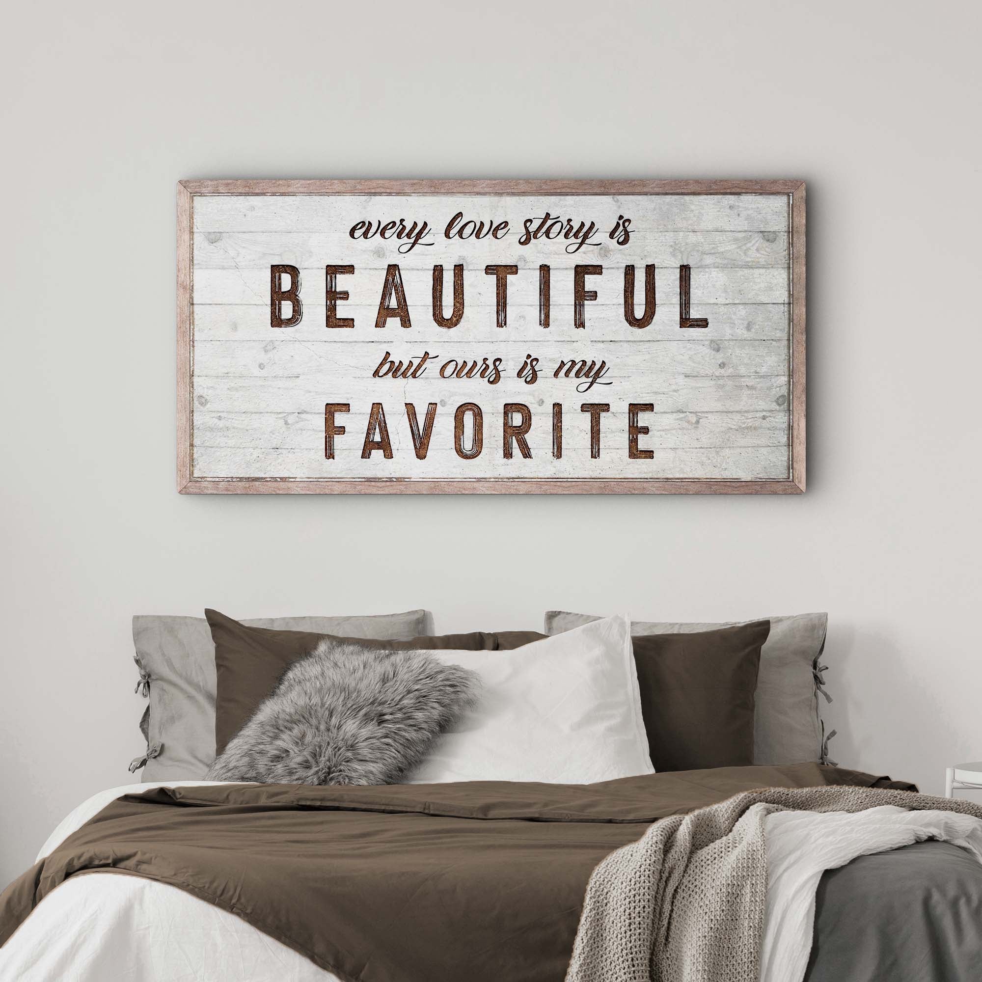Every Love Story Is Beautiful Sign on sale at MyriadMart