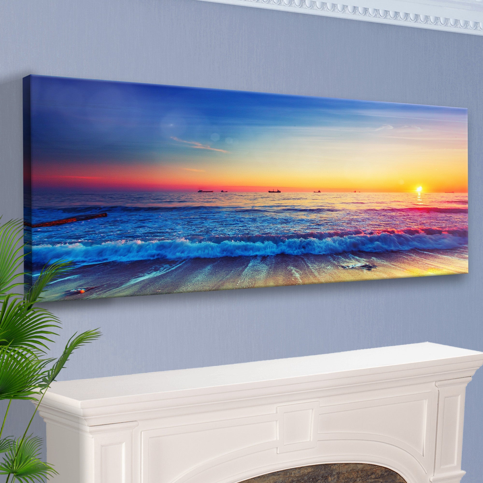Sunrise Over The Ocean Canvas Wall Art on sale at MyriadMart