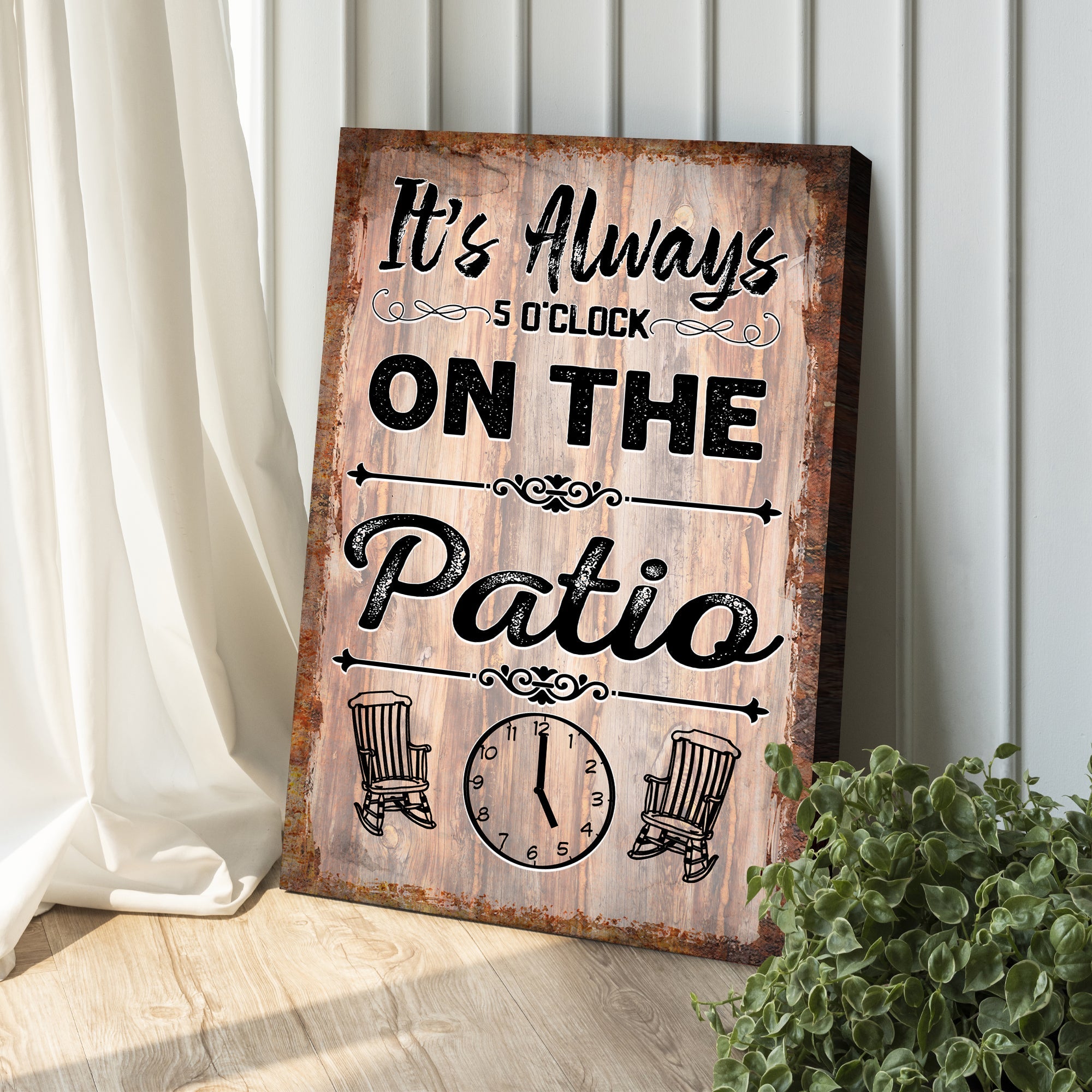 It's Always 5 O'Clock On The Patio Sign on sale at MyriadMart