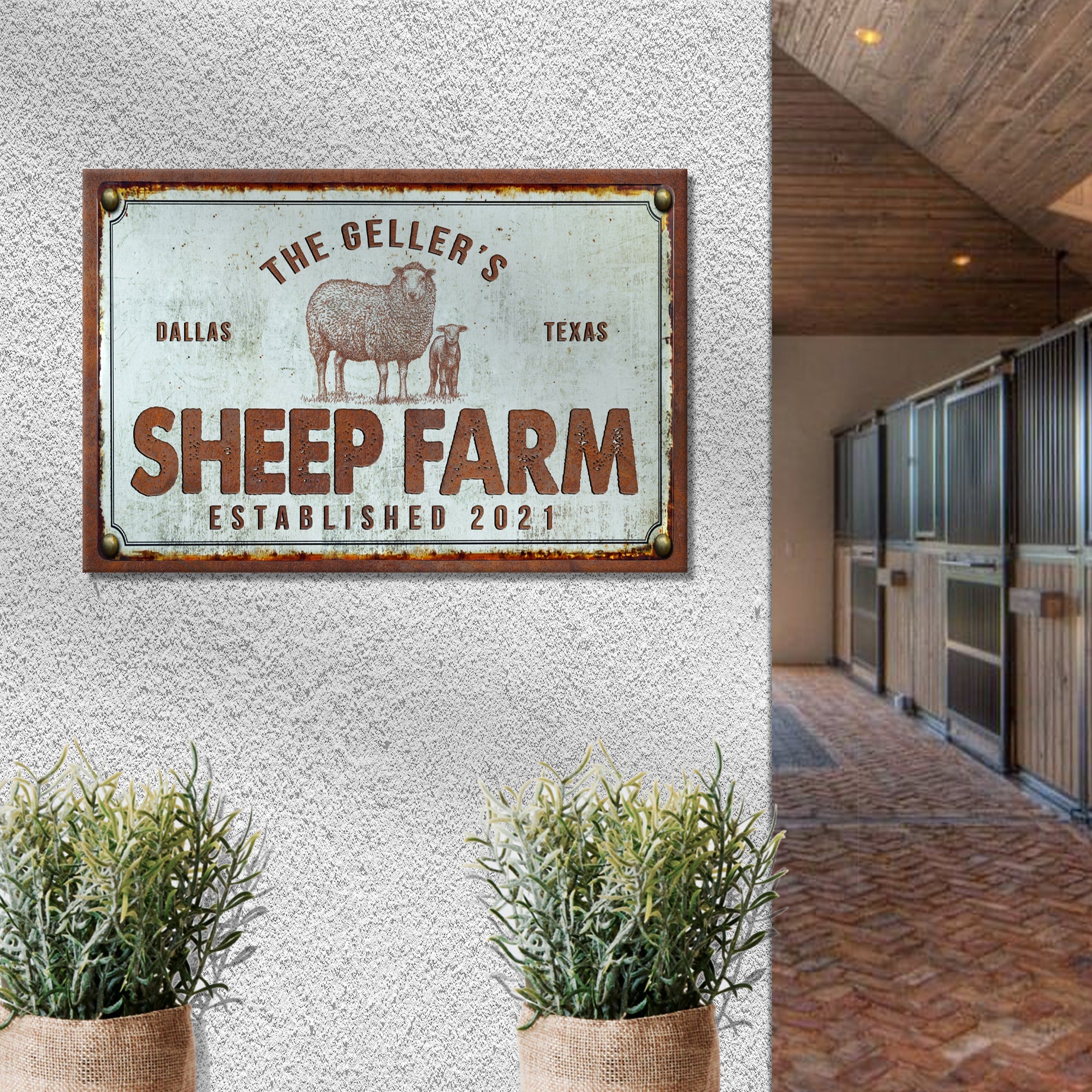 Sheep Farm Sign III on sale at MyriadMart