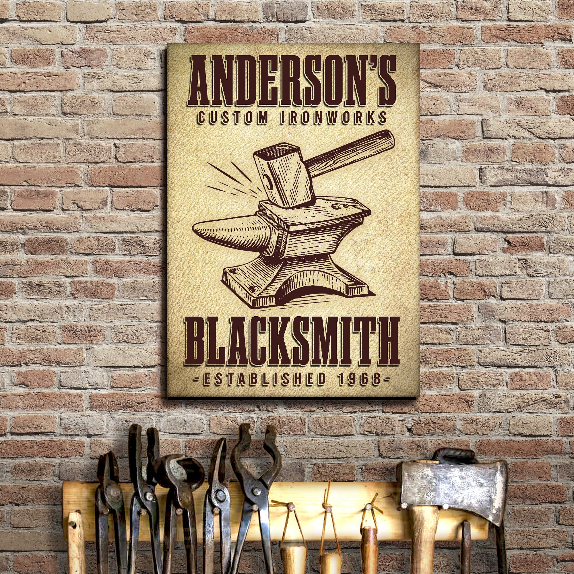 Custom Ironworks Blacksmith Sign on sale at MyriadMart