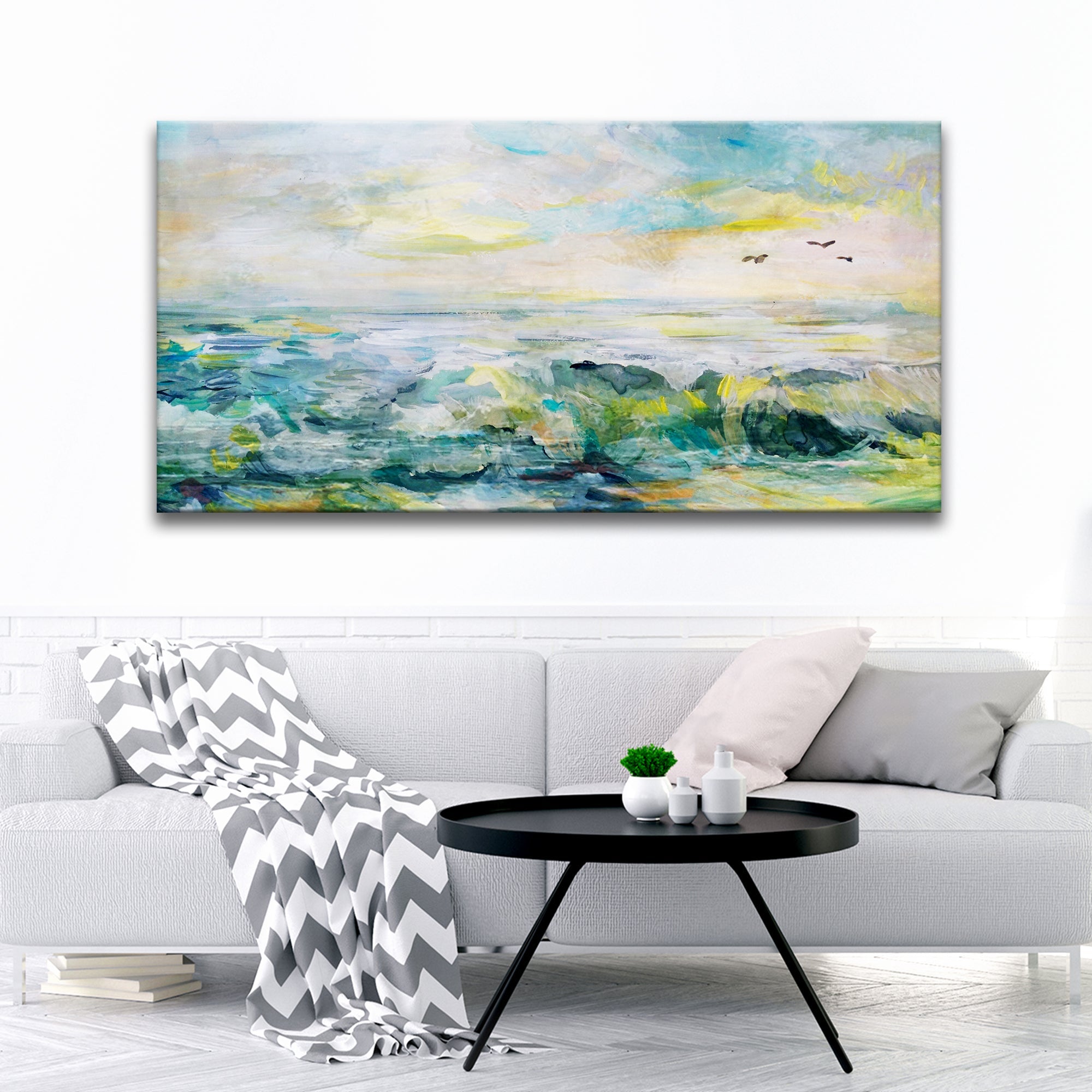 Rocks, Sea, And Sky Canvas Wall Art on sale at MyriadMart