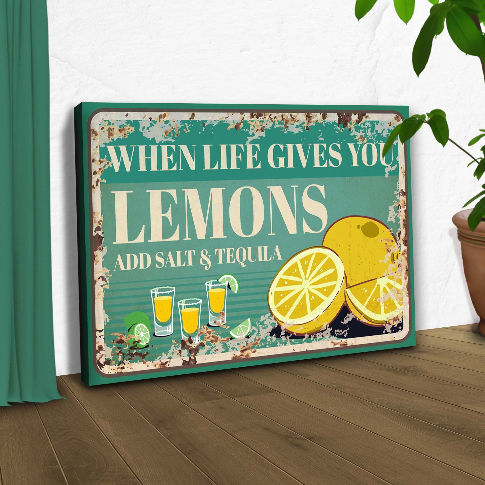 When Life Gives You Lemons Old Rustic Paper Sign on sale at MyriadMart
