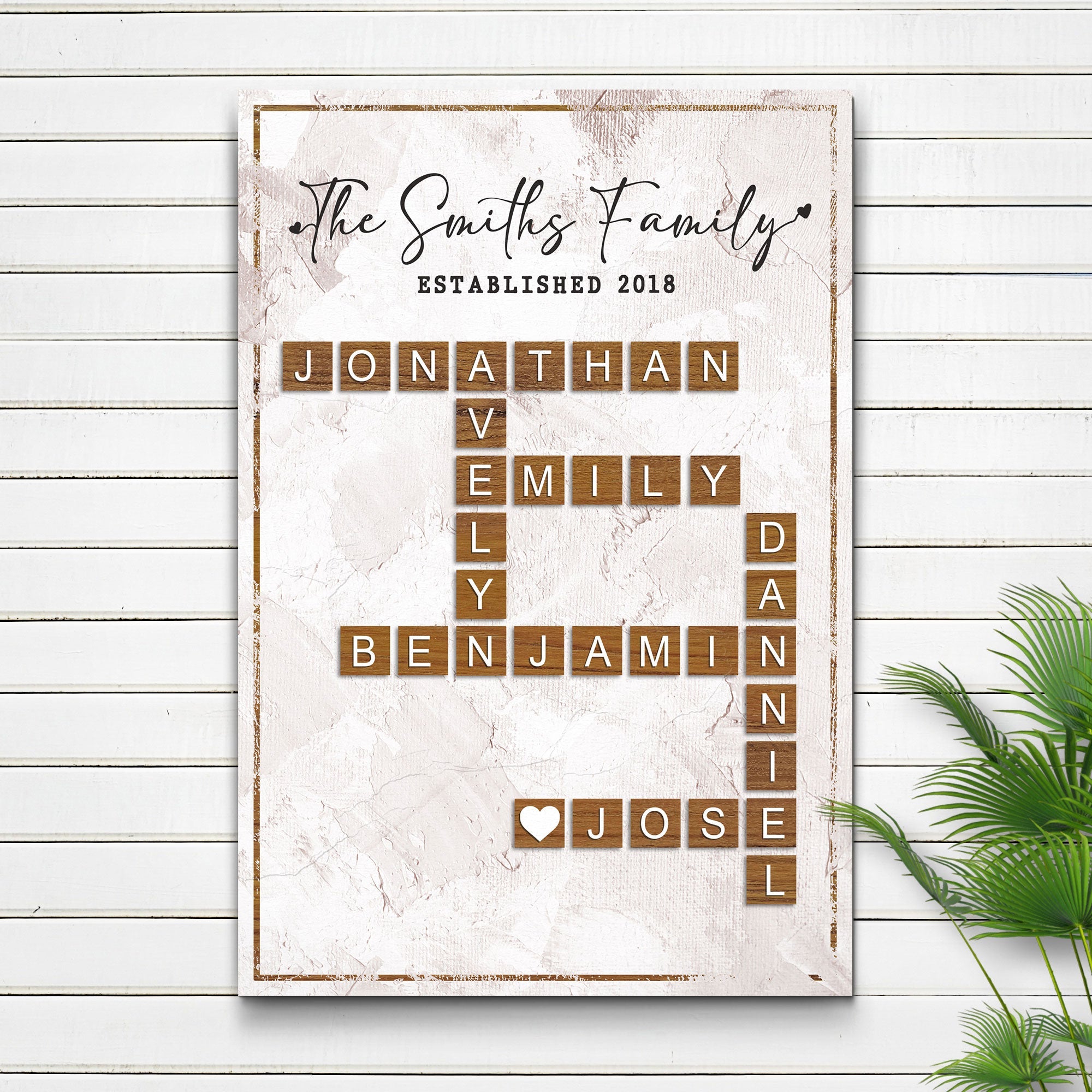 Scrabble Family Names Sign on sale at MyriadMart