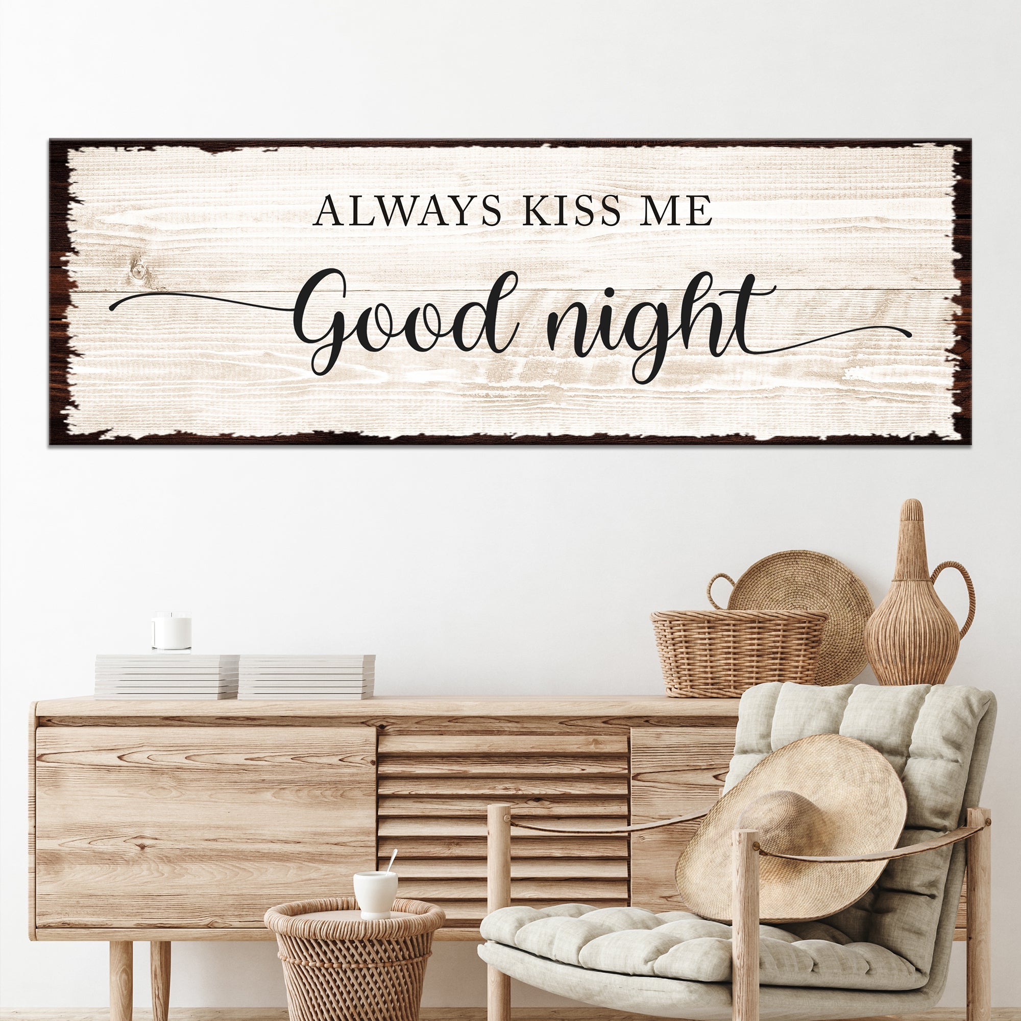 Always Kiss Me Good Night Couple Sign on sale at MyriadMart