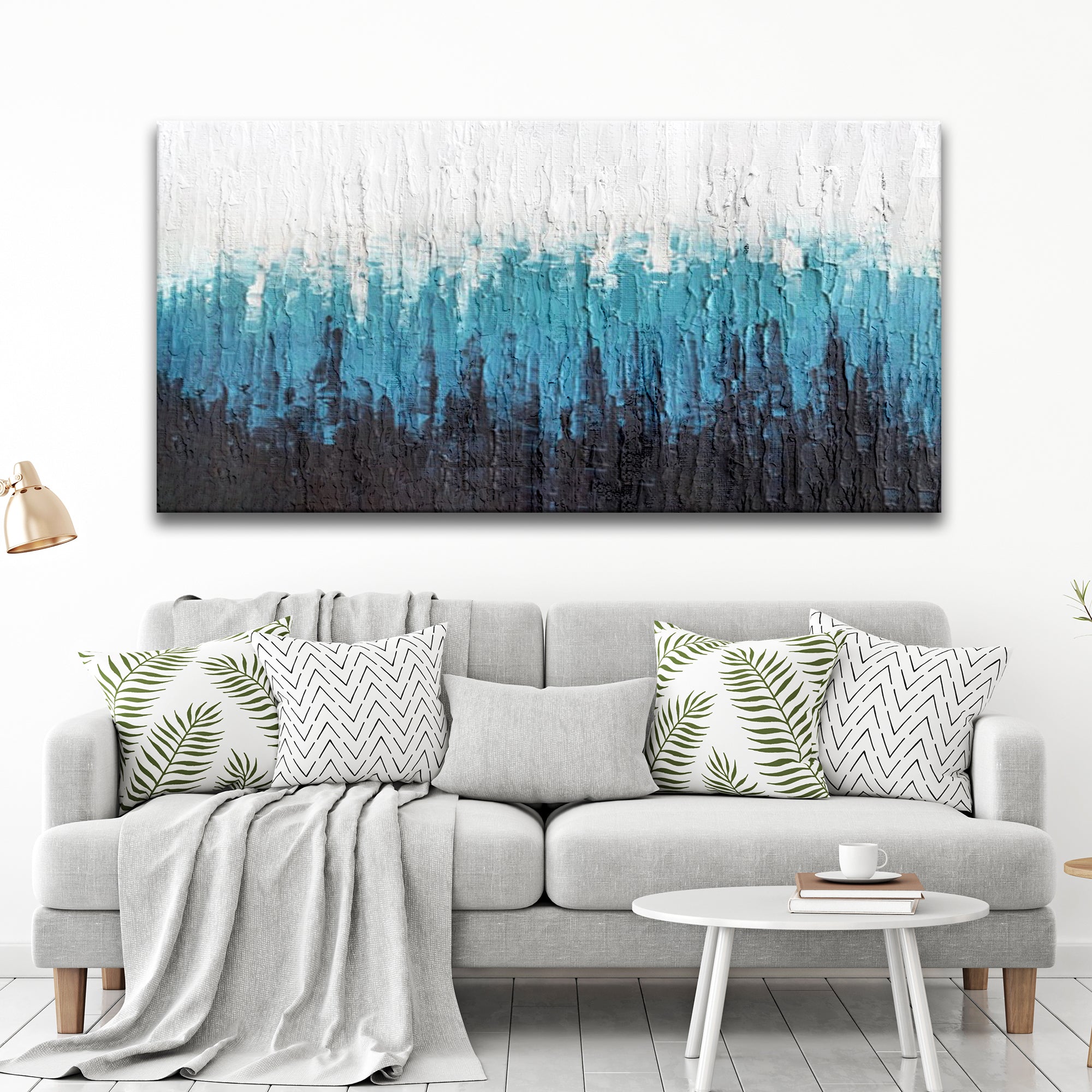 Blue Gradient Strokes Canvas Wall Art on sale at MyriadMart