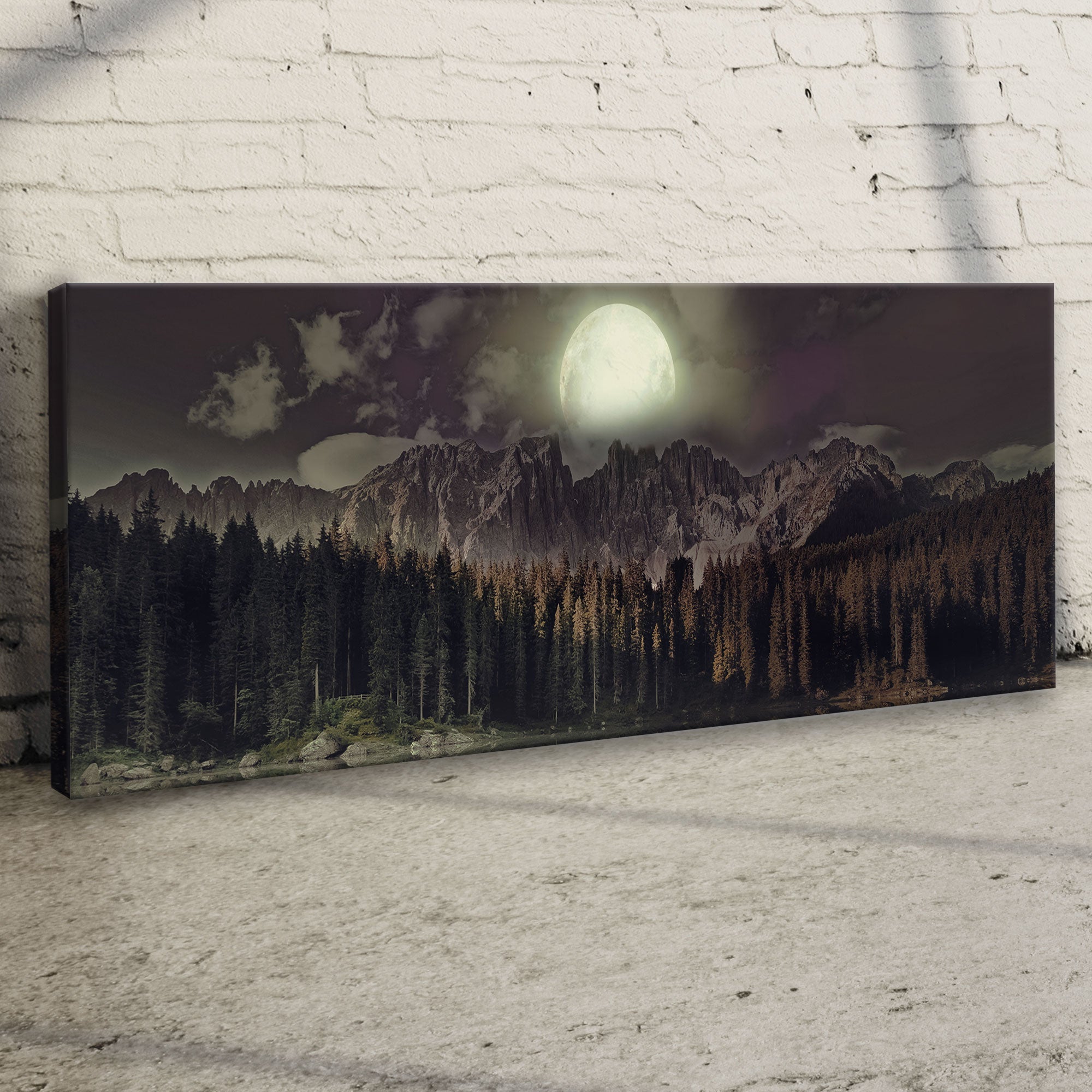 Full Moon Setting Canvas Wall Art on sale at MyriadMart