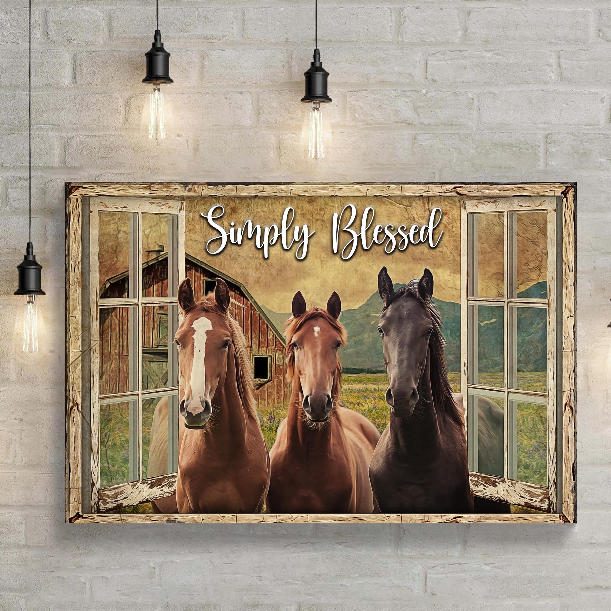 Simply Blessed Amazing Horse Farm Sign on sale at MyriadMart