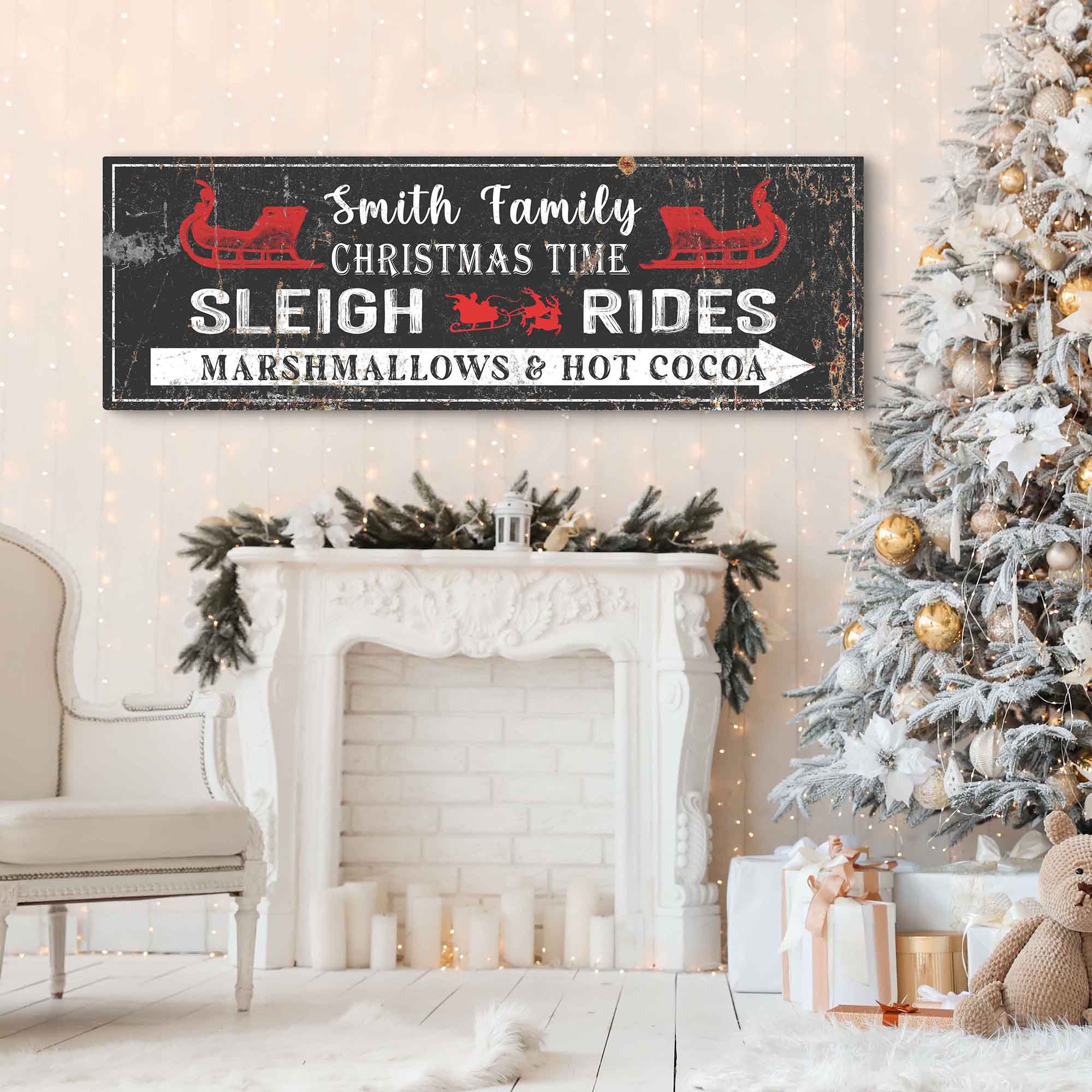 Christmas Sleigh Rides Sign on sale at MyriadMart
