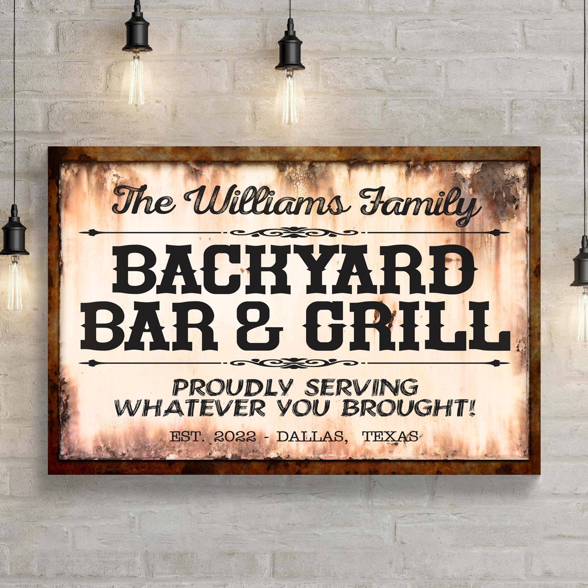 Backyard Bar & Grill Sign X on sale at MyriadMart