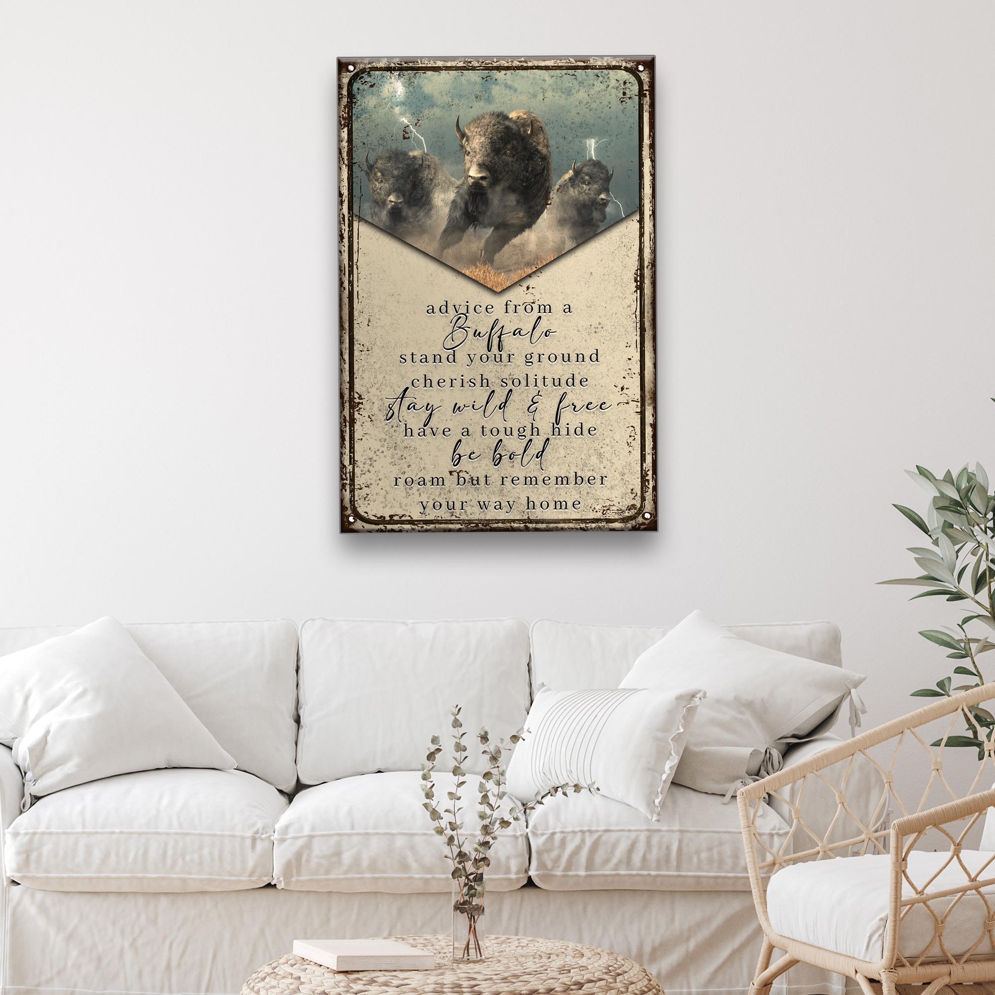 Advice From A Buffalo Sign on sale at MyriadMart