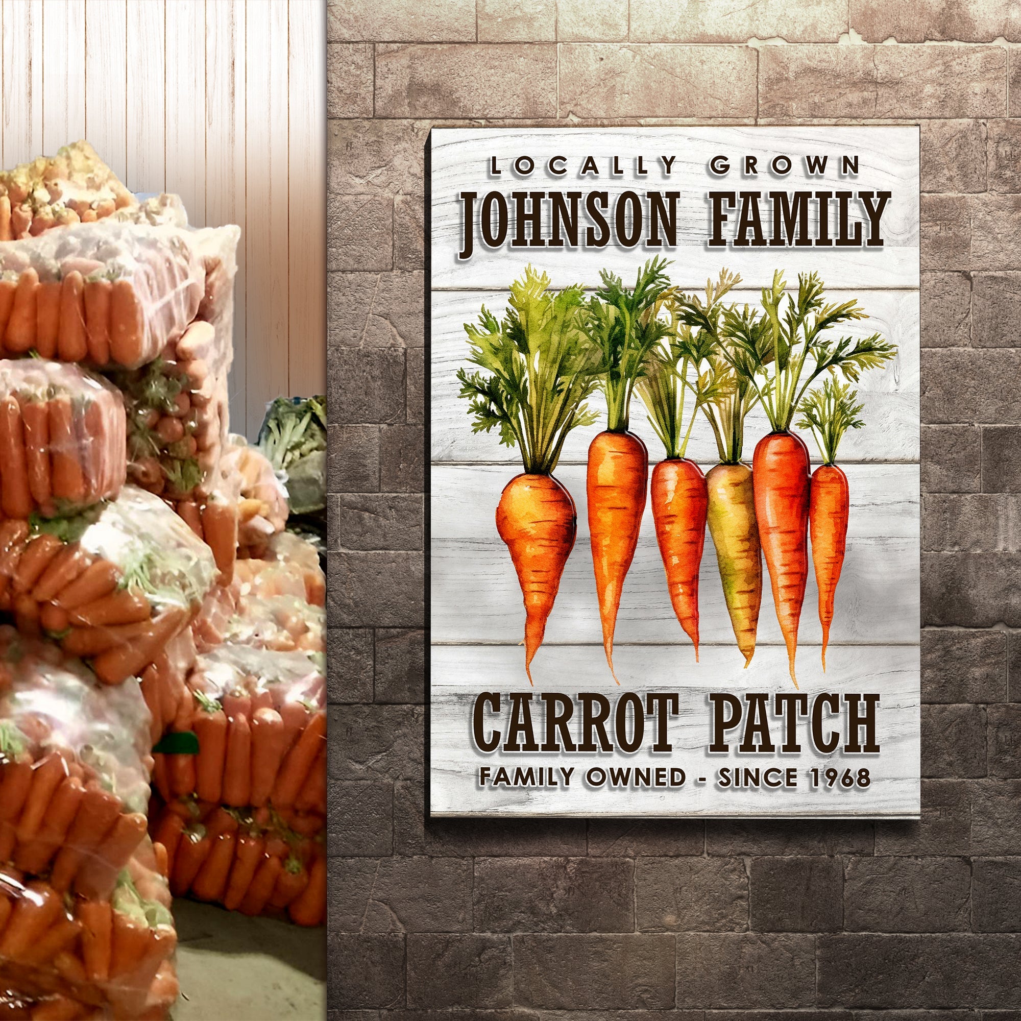 Locally Grown Carrot Patch Sign on sale at MyriadMart
