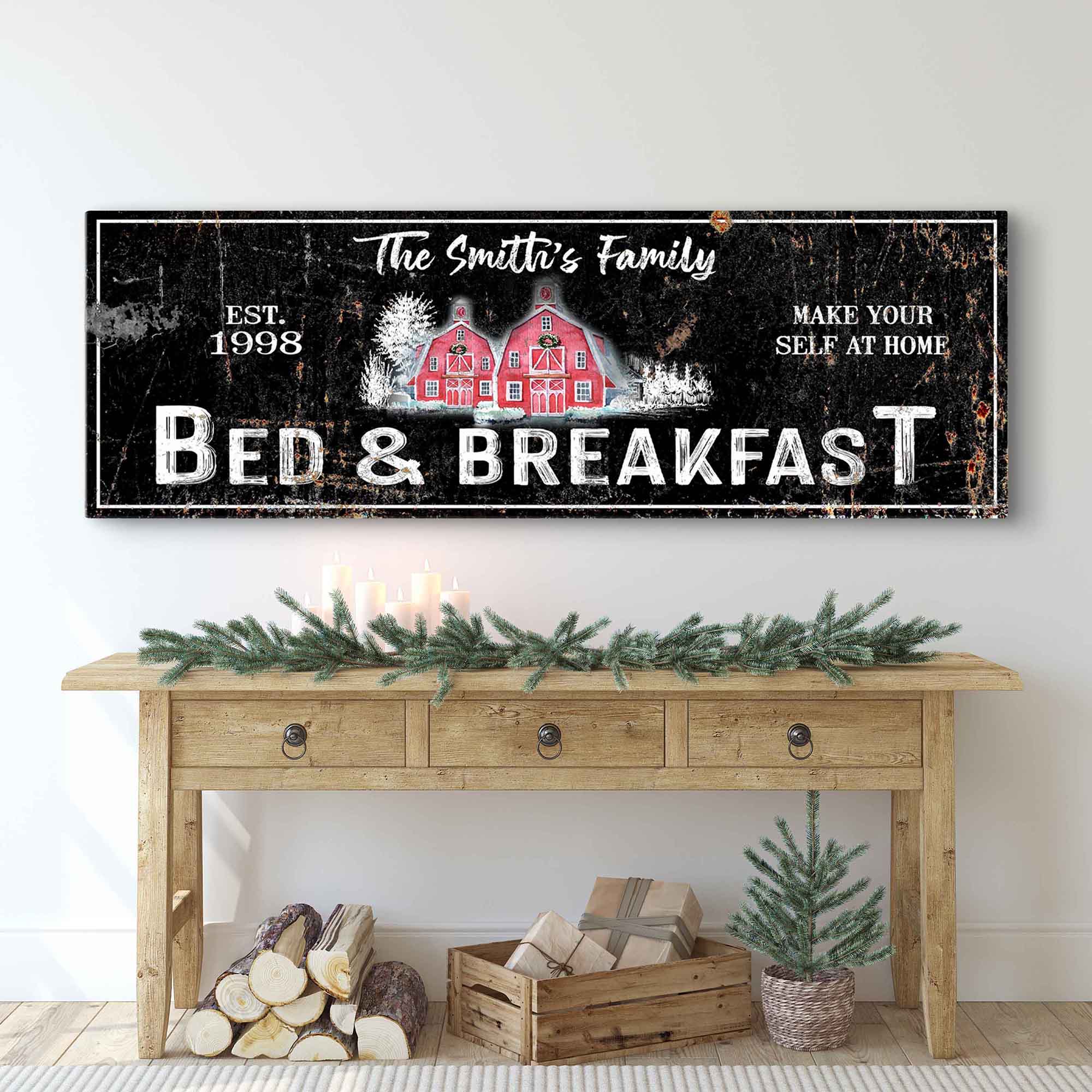Christmas Bed & Breakfast Sign on sale at MyriadMart