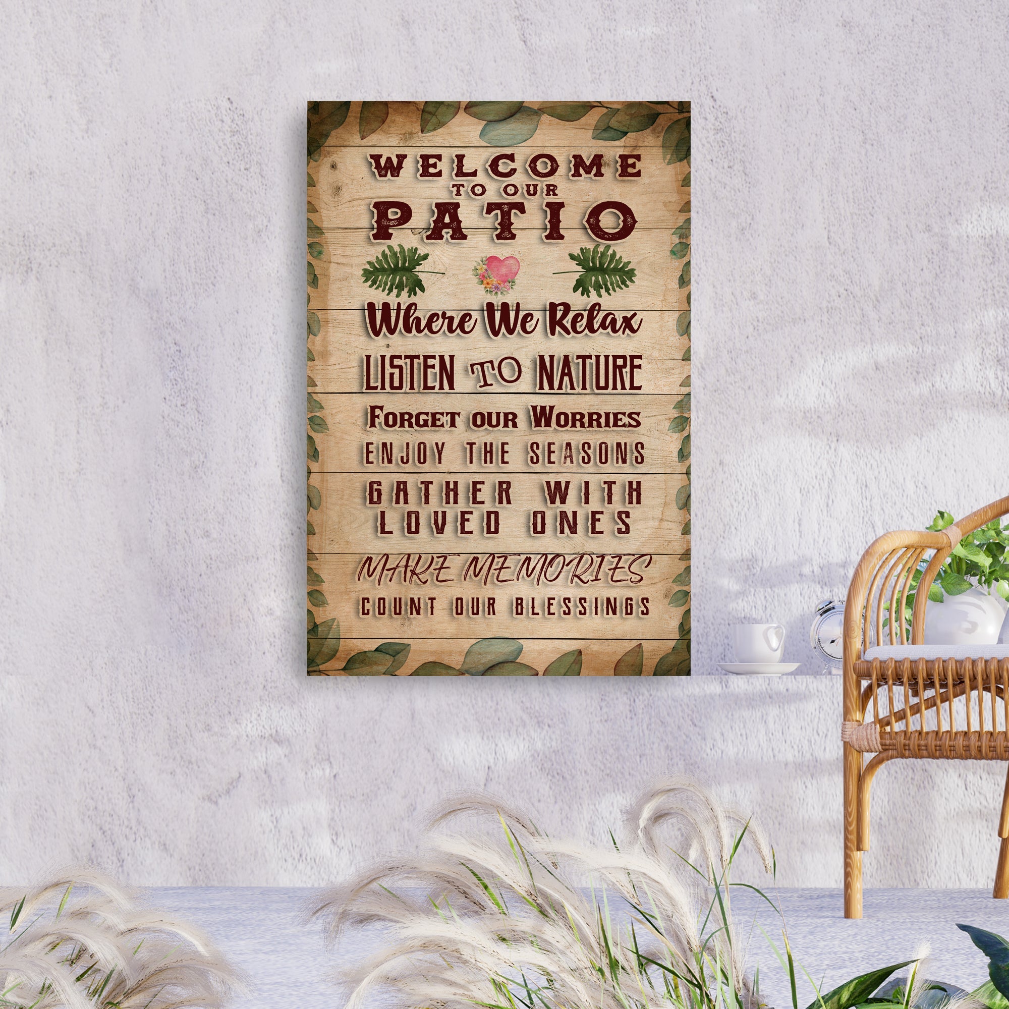 Welcome To Our Patio Where We Relax Sign on sale at MyriadMart