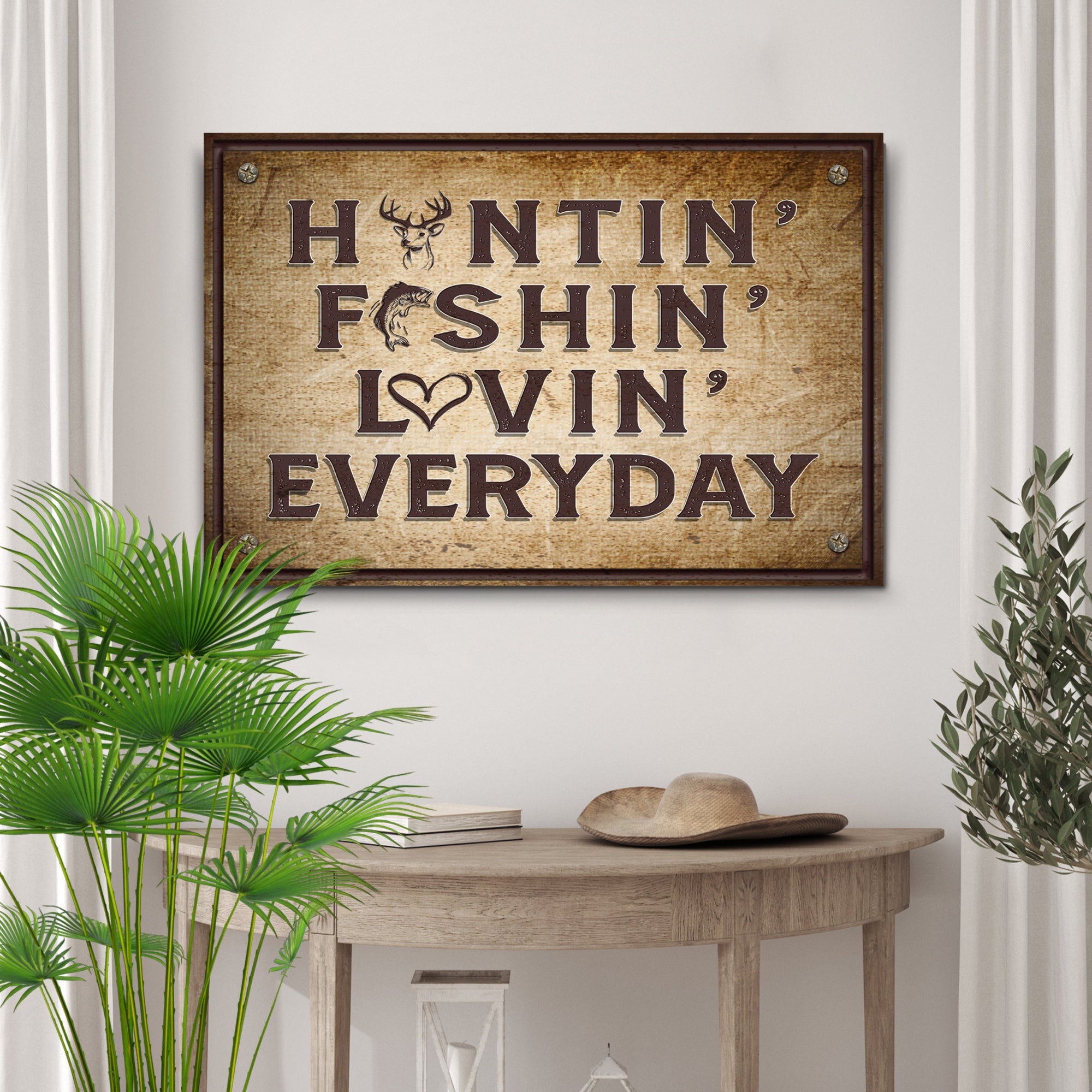 Hunting Fishing Loving Everyday Sign on sale at MyriadMart