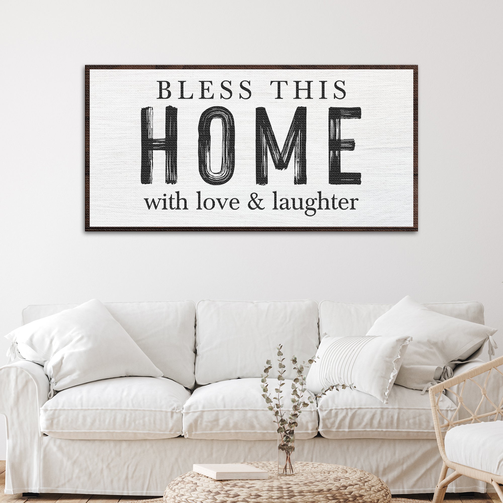 Bless This Home With Love And Laughter Sign III on sale at MyriadMart