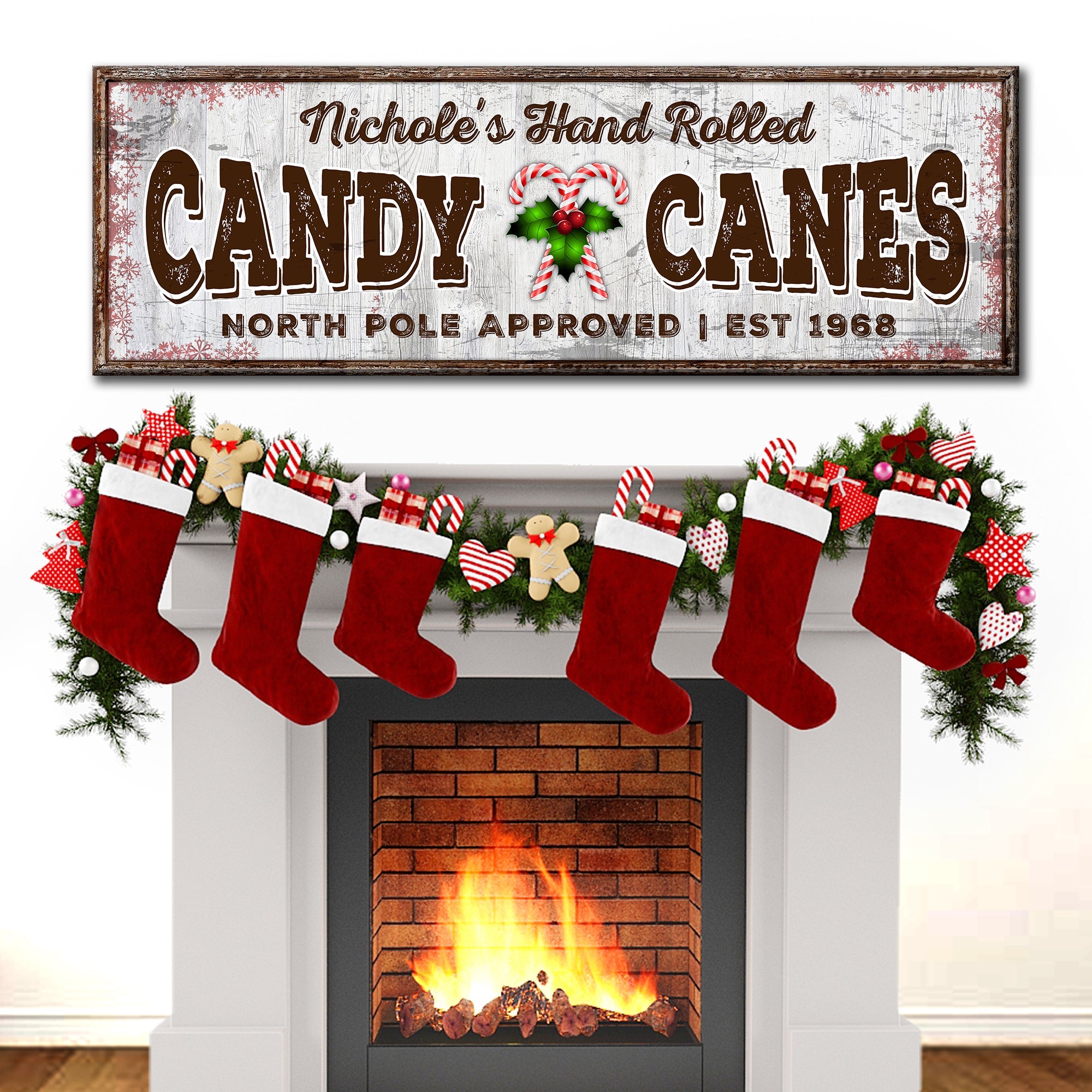 North Pole Candy Canes Sign on sale at MyriadMart