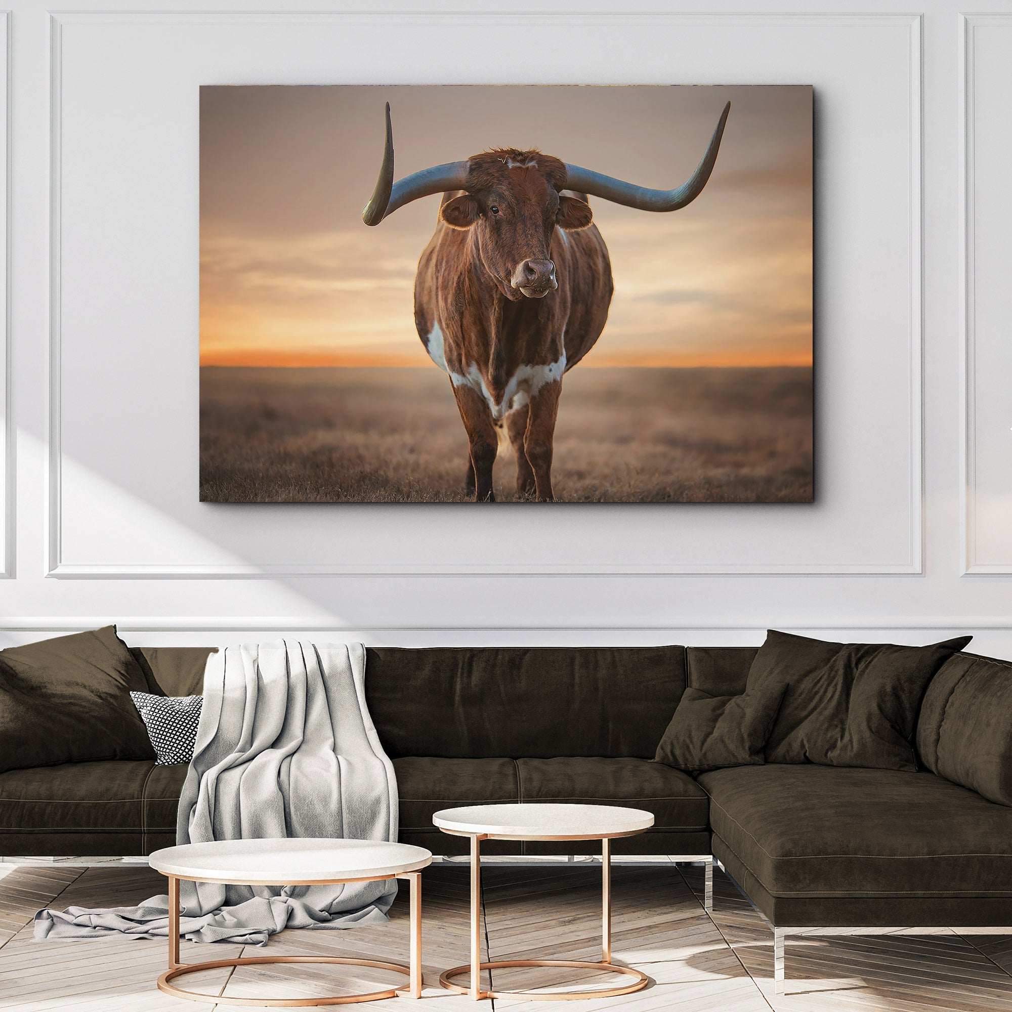 Mighty Longhorn Cattle Canvas Wall Art on sale at MyriadMart