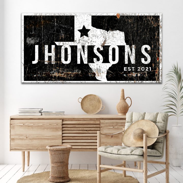 Texas Family Name Sign on sale at MyriadMart