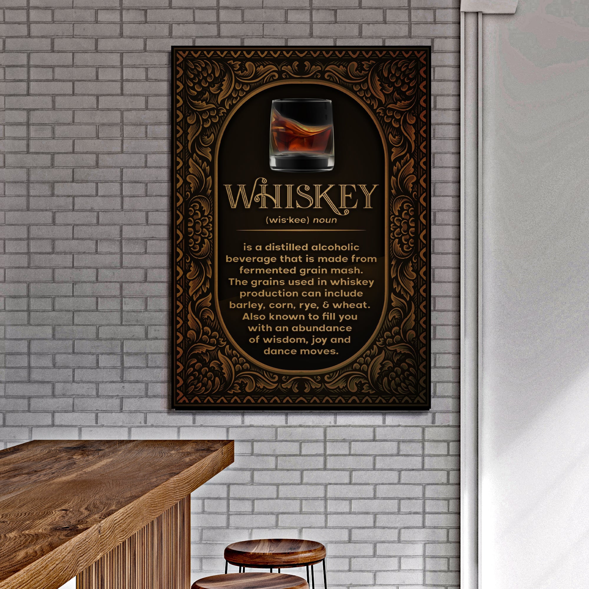 Whiskey Definition Sign on sale at MyriadMart