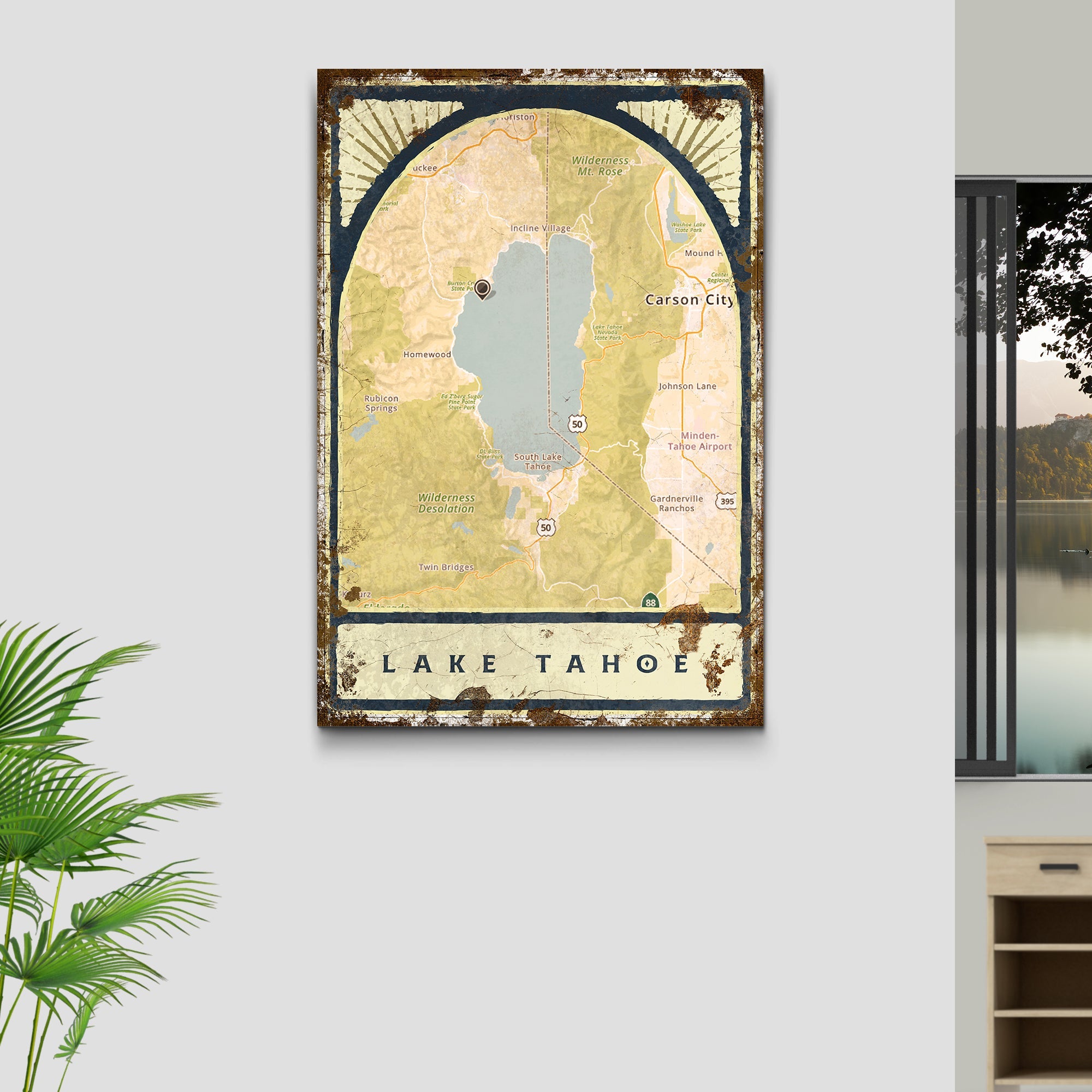 Lake Map Portrait Sign on sale at MyriadMart