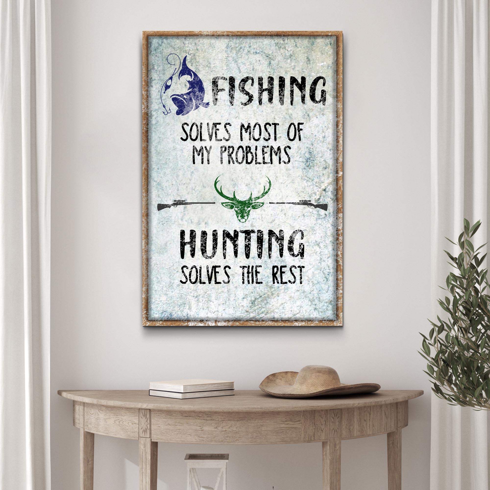 Fishing And Hunting Sign on sale at MyriadMart