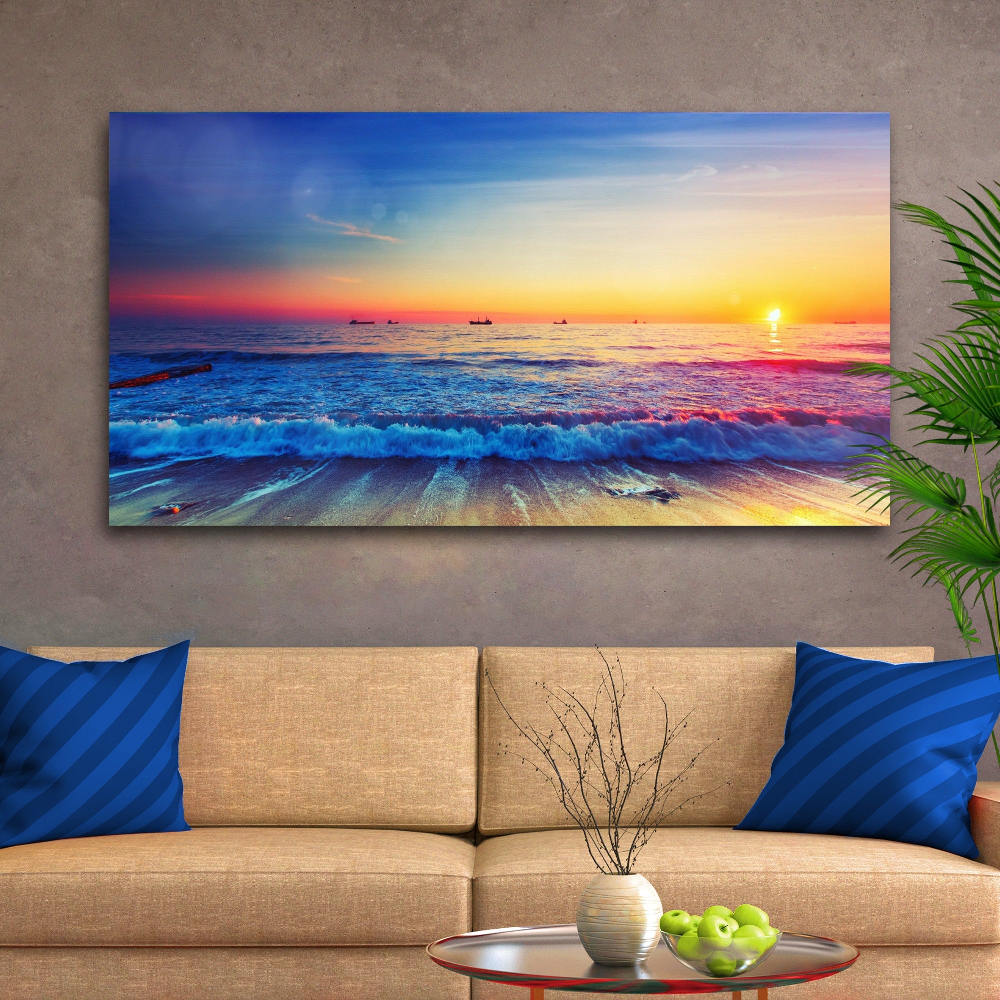 Sunrise Over The Ocean Canvas Wall Art on sale at MyriadMart
