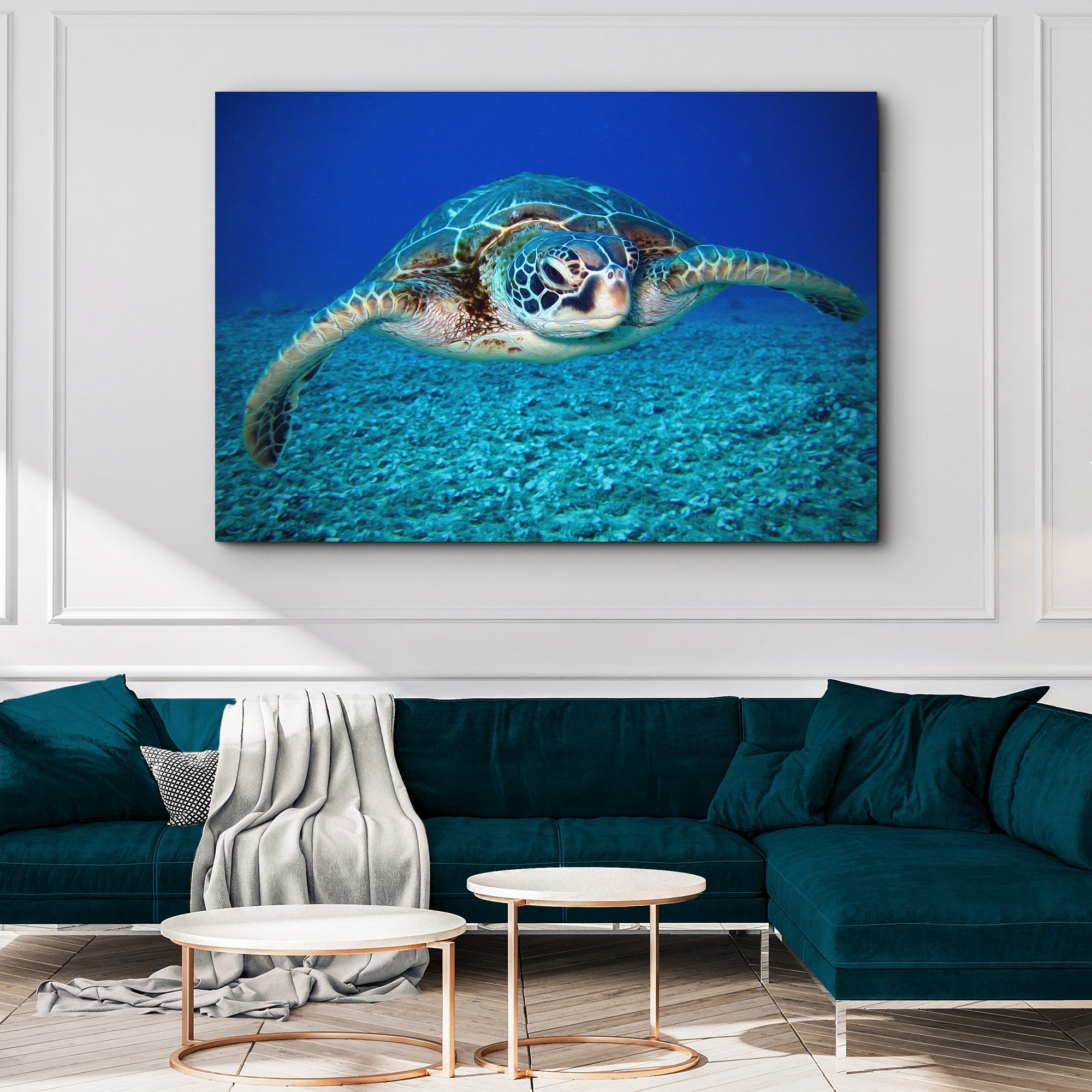 Green Sea Turtle Canvas Wall Art on sale at MyriadMart