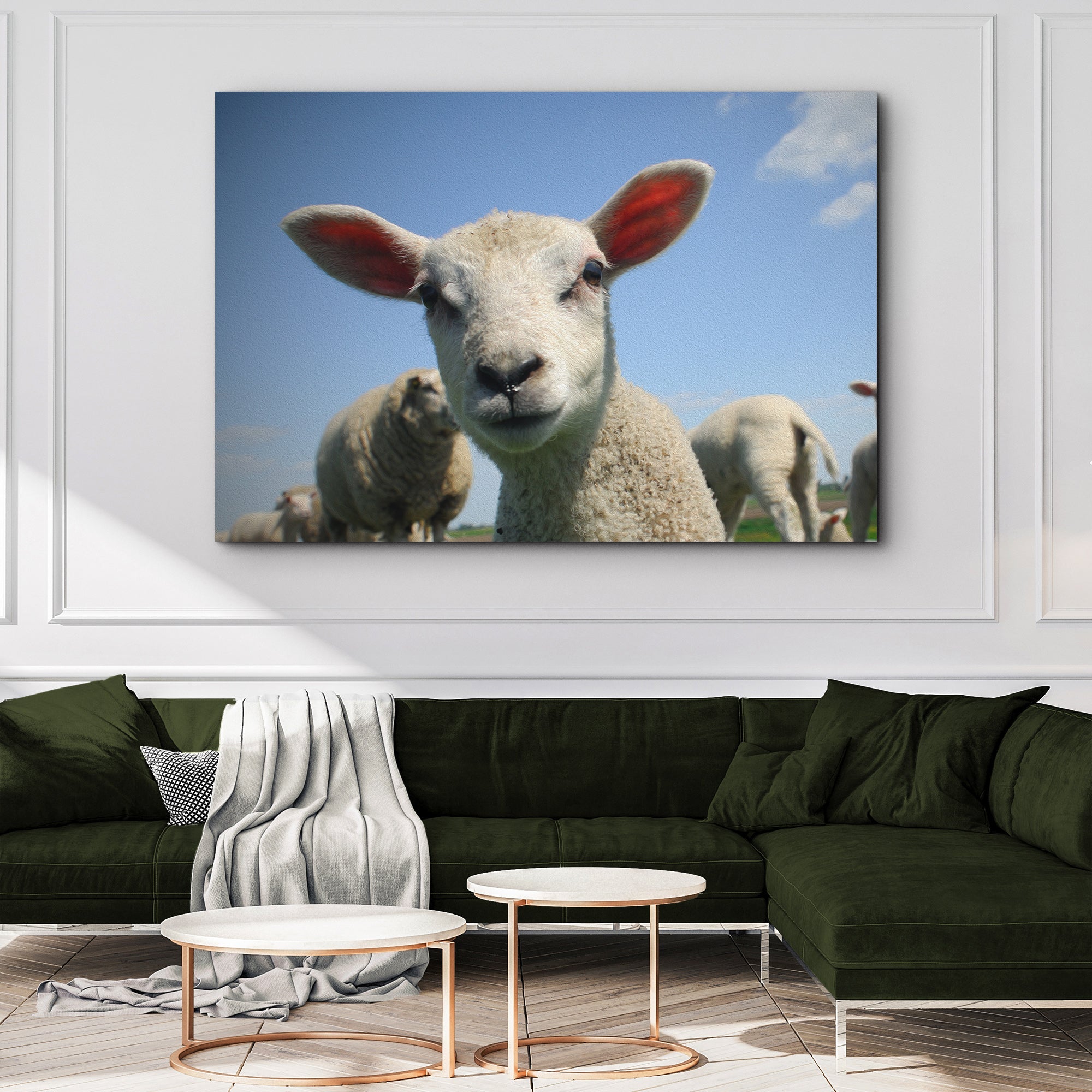 Curious Lamb Canvas Wall Art on sale at MyriadMart