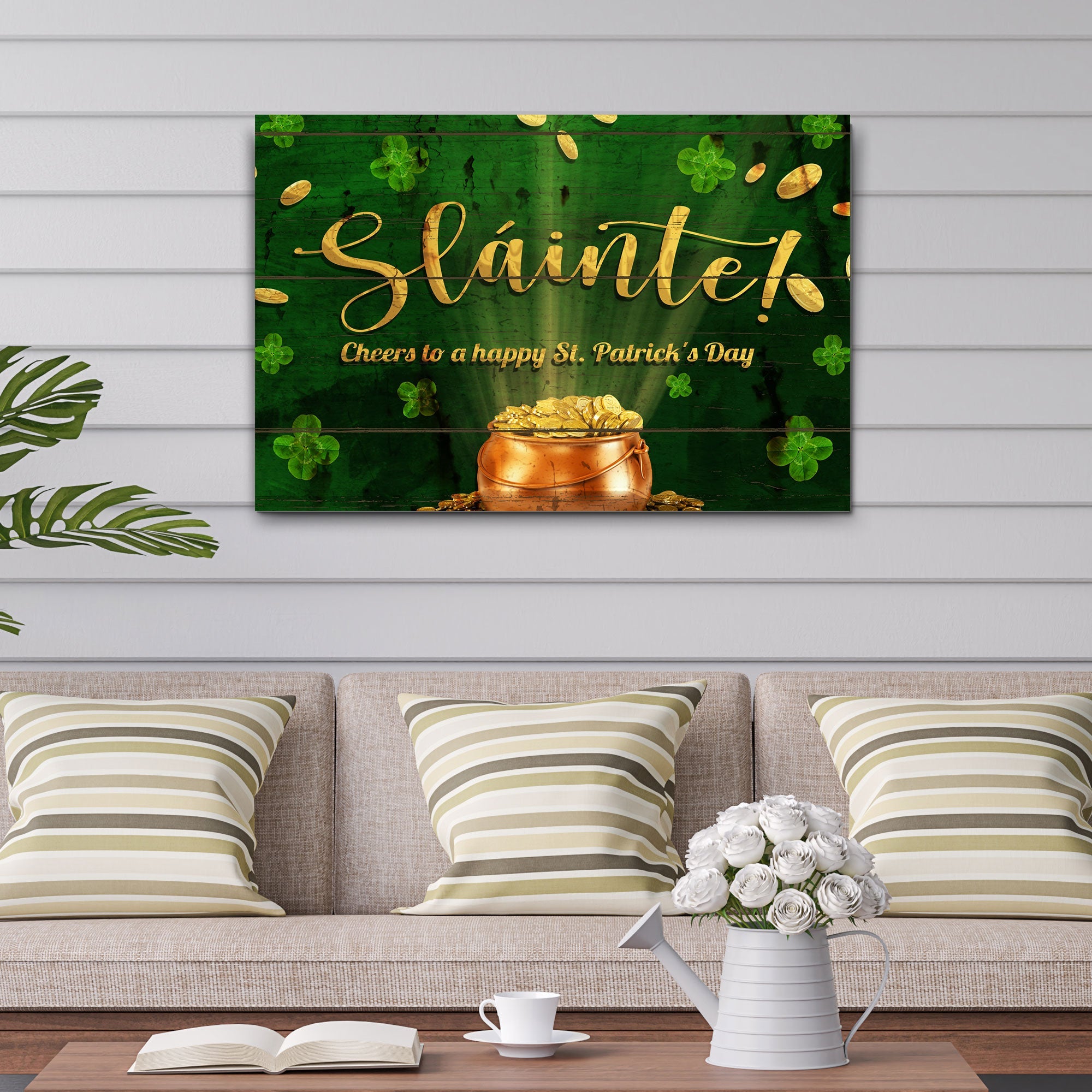 Sláinte! Cheers To A Happy St. Patrick's Day Sign on sale at MyriadMart