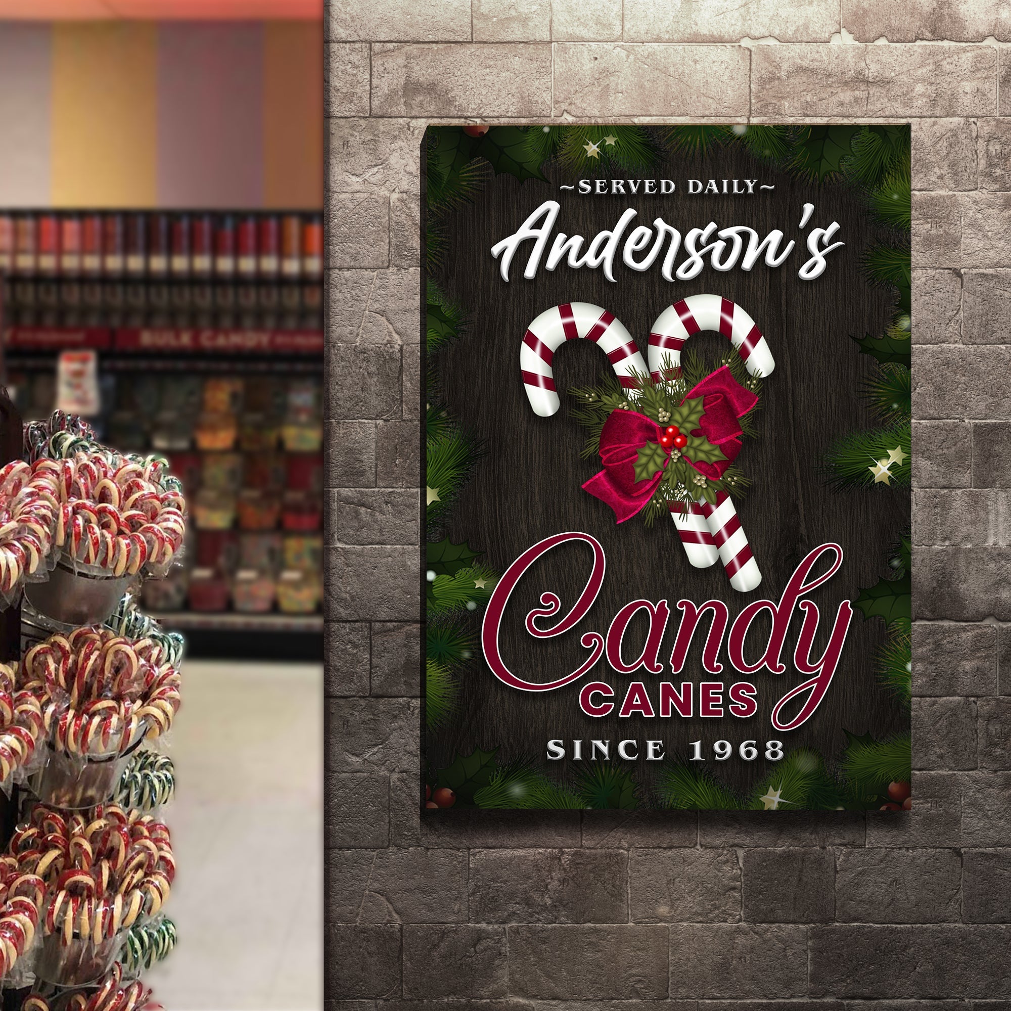 Served Daily Candy Canes Sign on sale at MyriadMart
