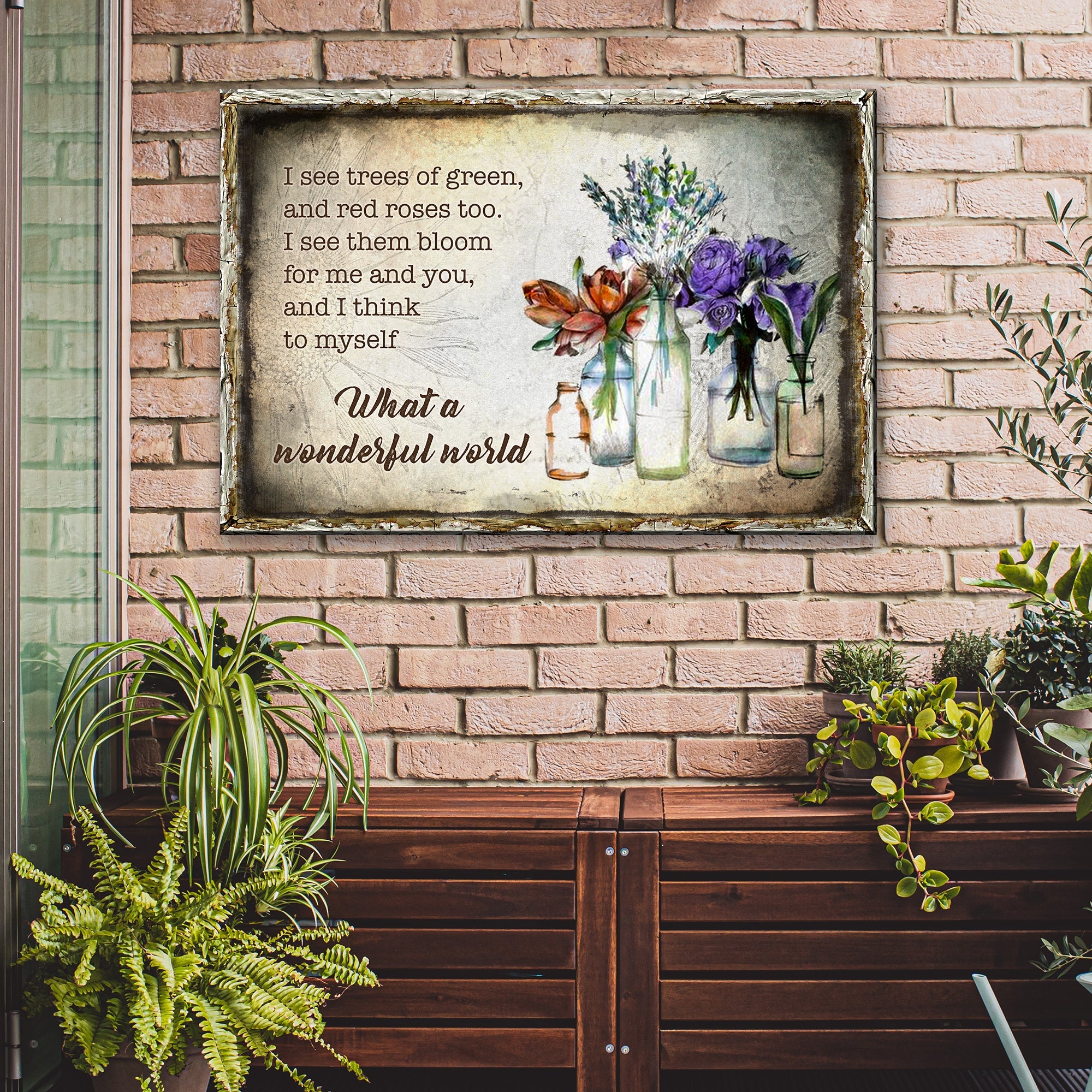 What A Wonderful World Sign VIII on sale at MyriadMart