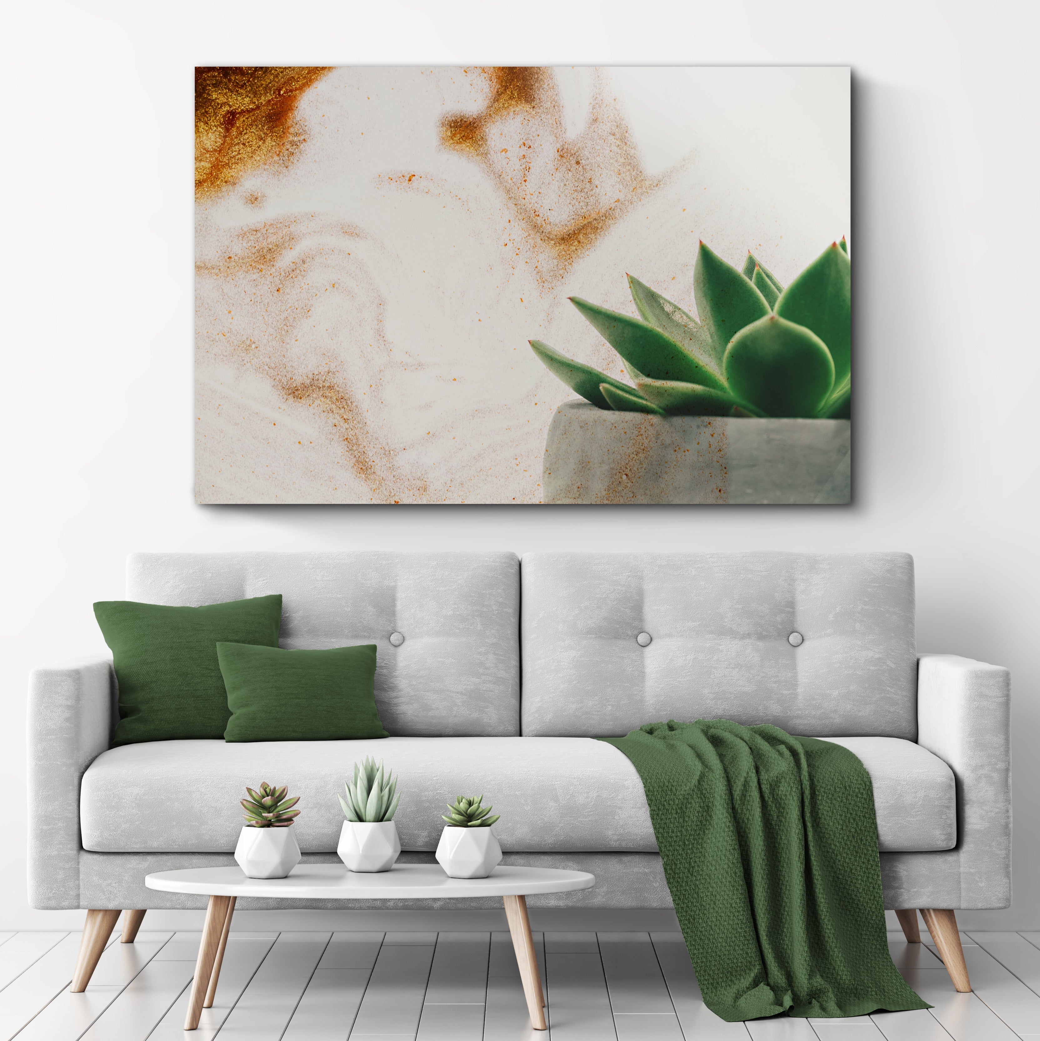 Stone Pot Succulent Plant Canvas Wall Art on sale at MyriadMart