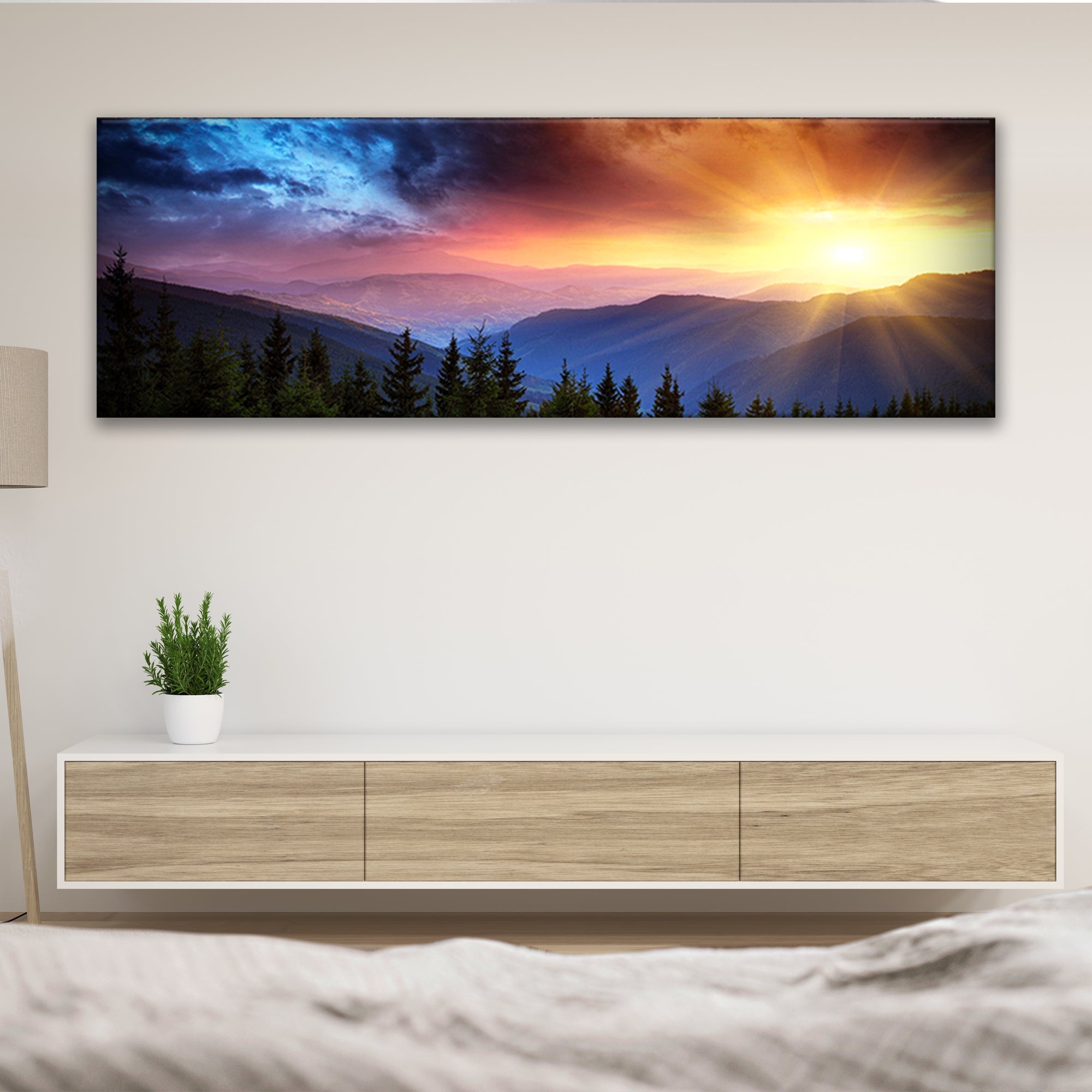 Purple And Sunrise Canvas Wall Art on sale at MyriadMart