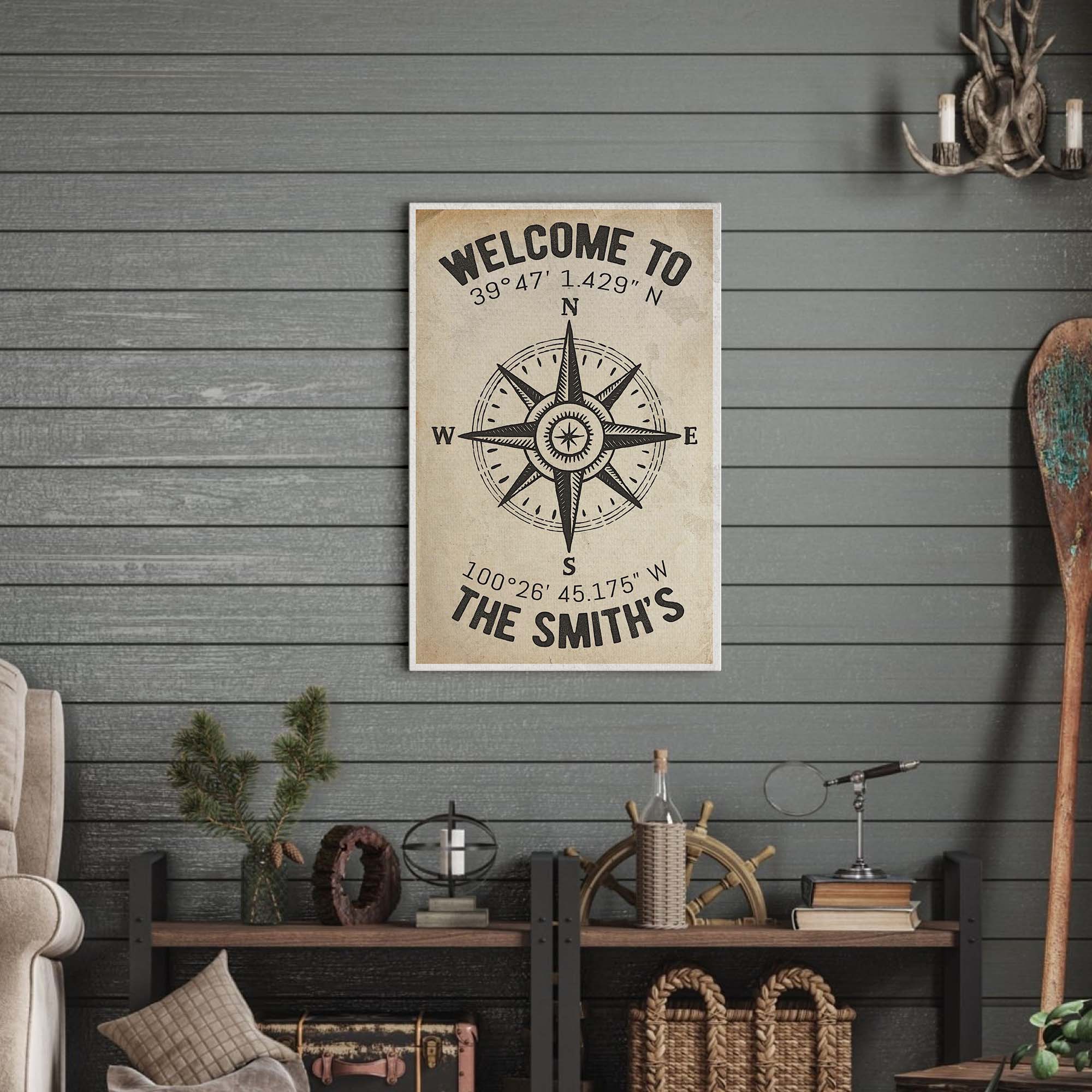 Welcome To Family Home Coordinates Sign on sale at MyriadMart