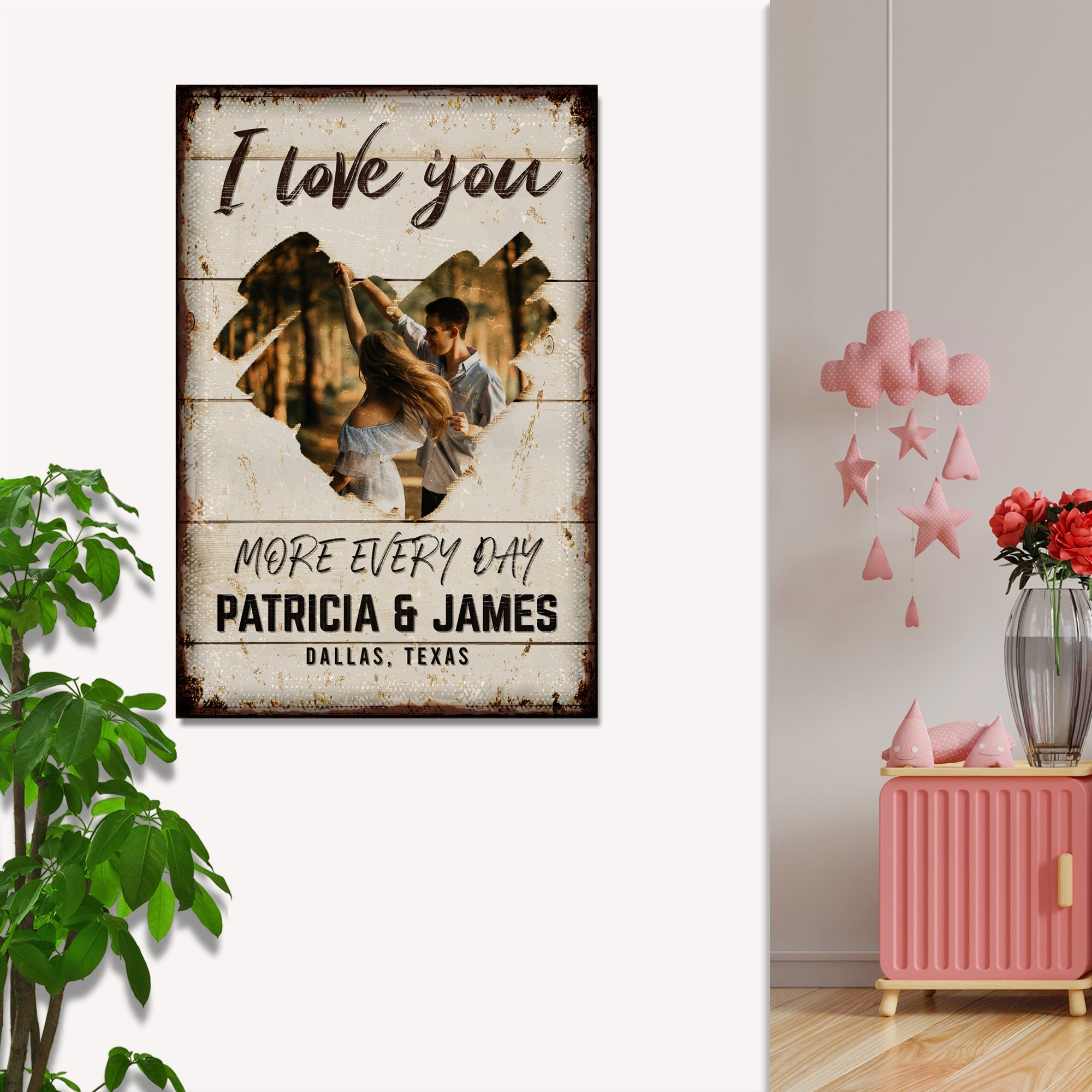 I Love You More Every Day Rustic Sign on sale at MyriadMart