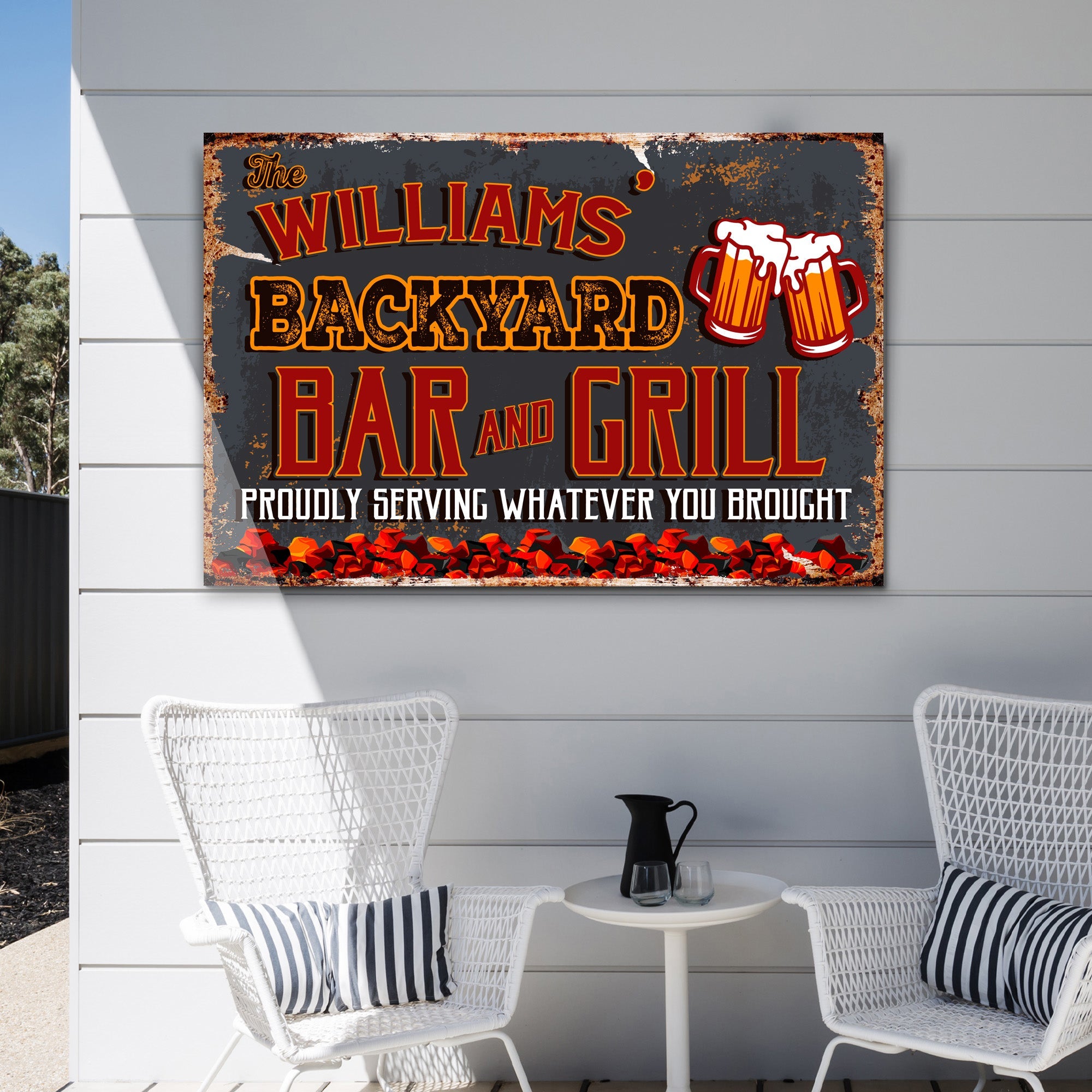Backyard Bar And Grill Sign VII on sale at MyriadMart
