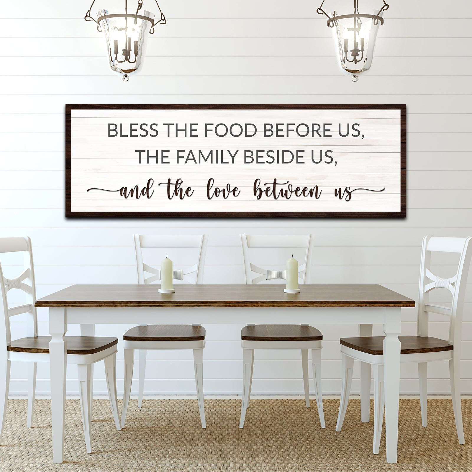Bless The Food Before Us And The Love Between Us Sign on sale at MyriadMart