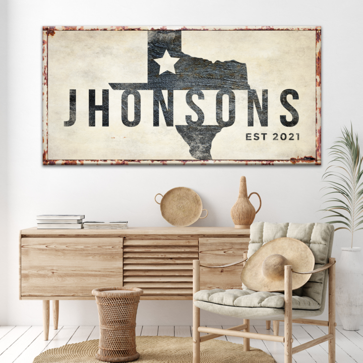 Texas Family Name Sign on sale at MyriadMart