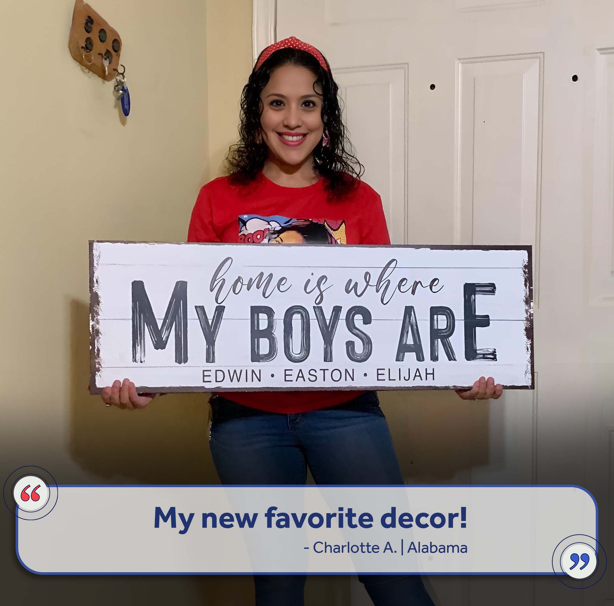 Home Is Where My Boys Are Family Sign on sale at MyriadMart