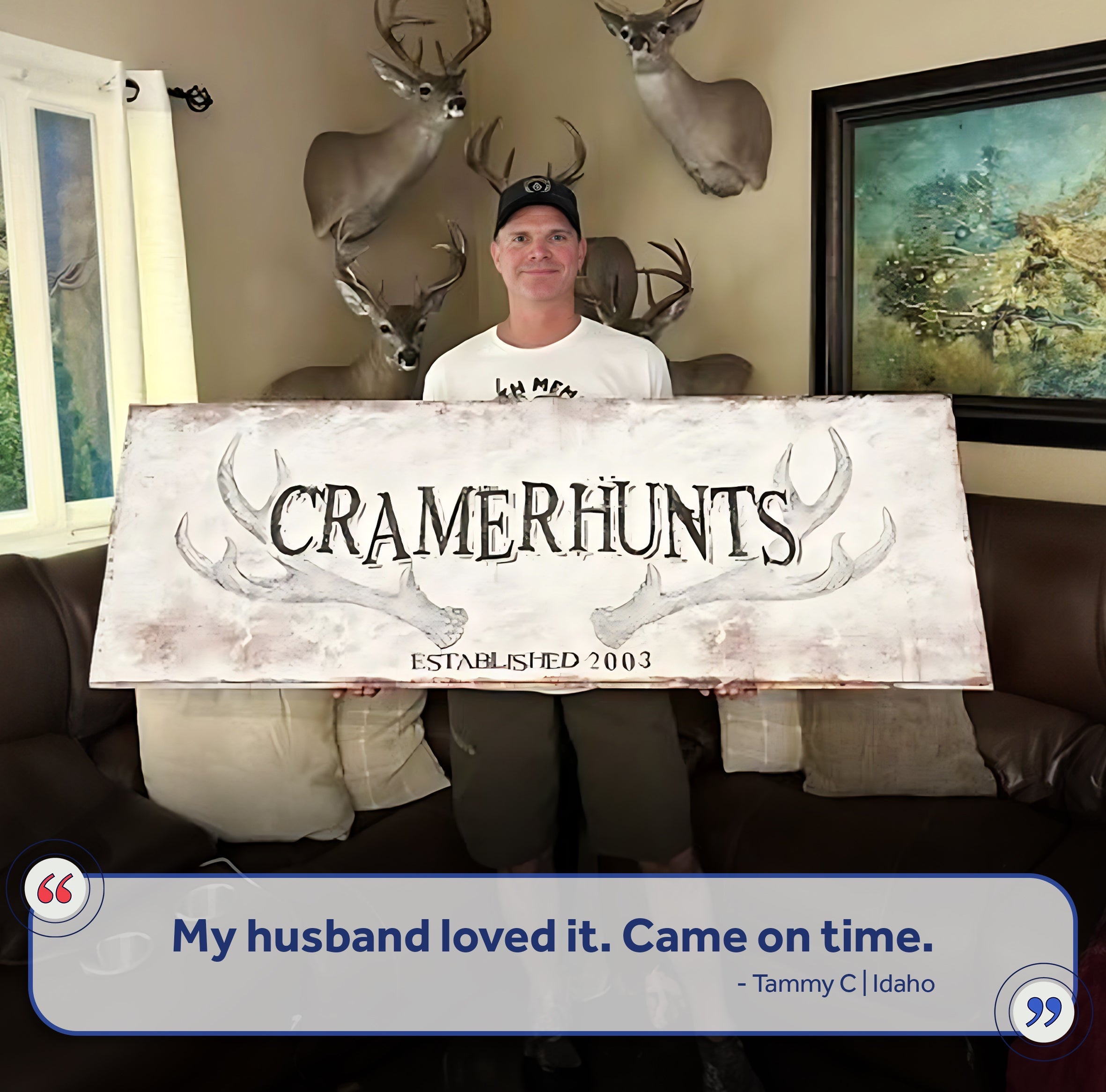 Rustic Family Antler Sign on sale at MyriadMart