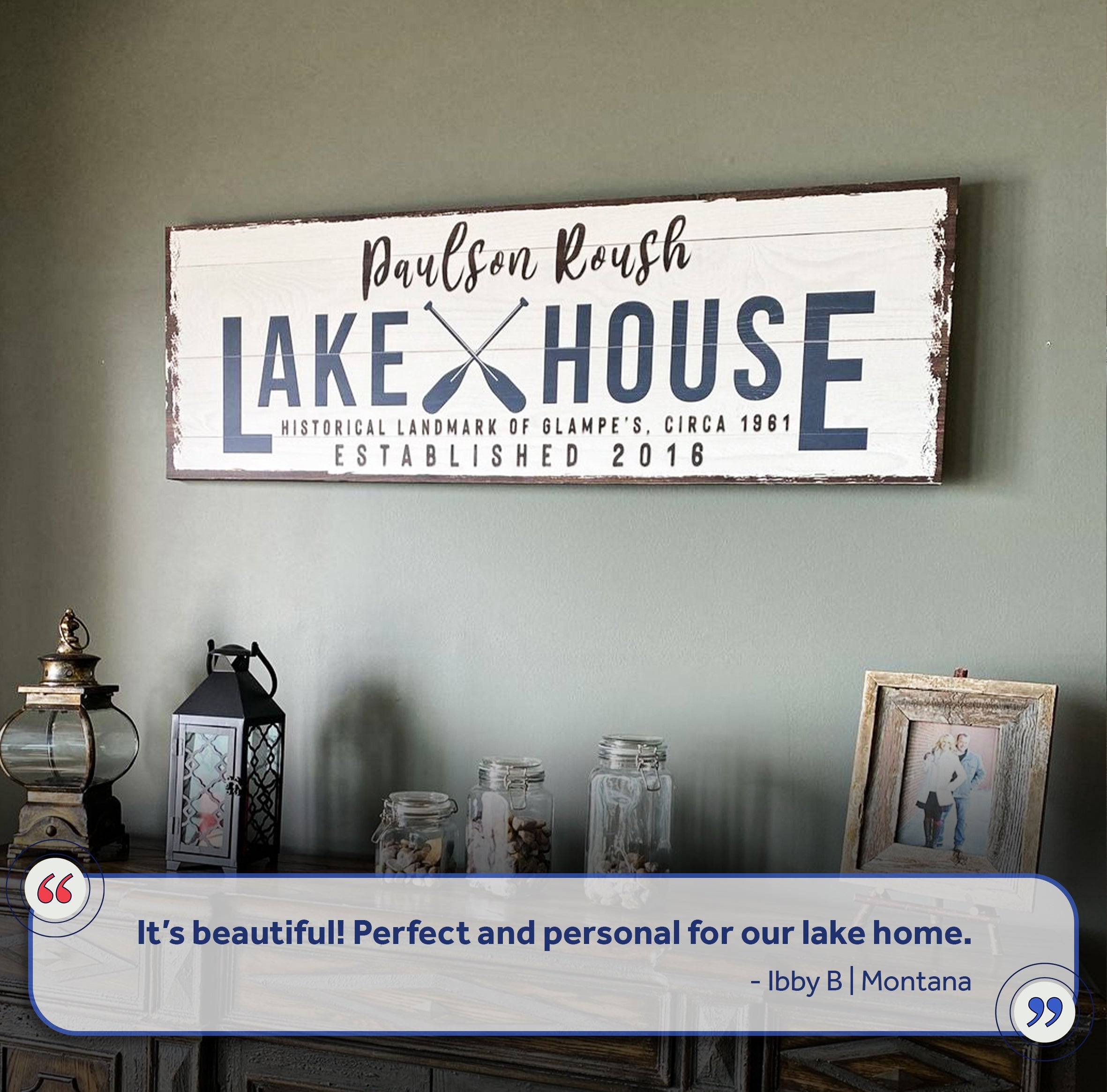 Family Lake House Arrow Sign II on sale at MyriadMart